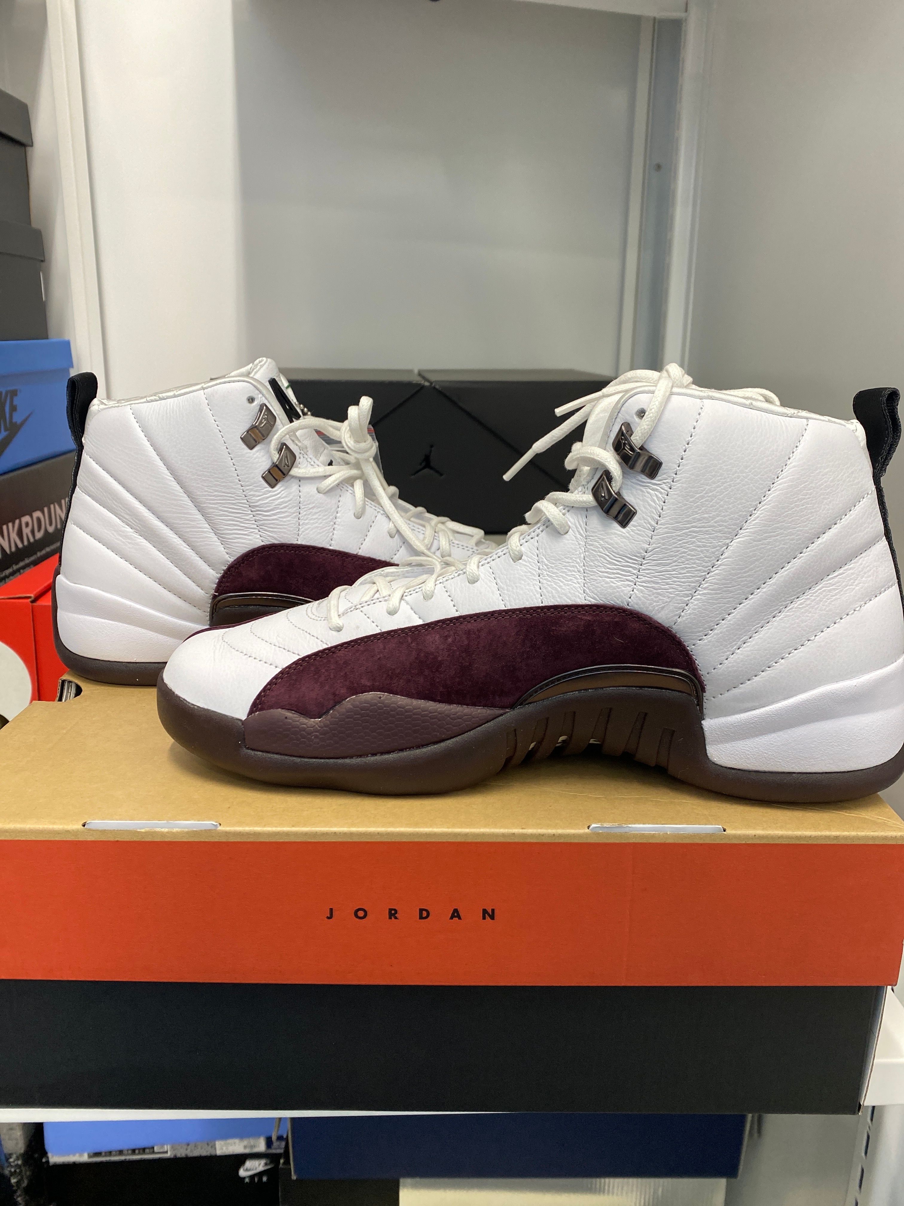 A Ma Maniere × Nike Women's Air Jordan 12 "White and Burgundy Crush"