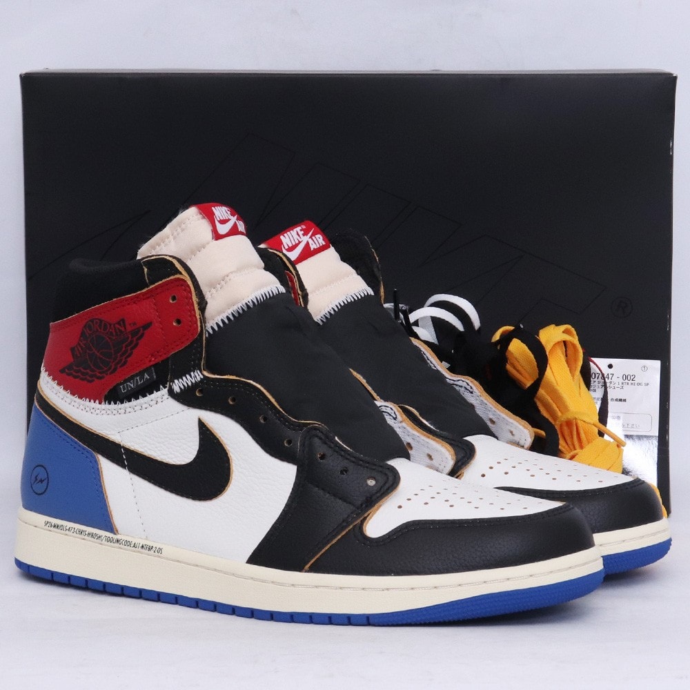 fragment design × UNION × Nike Air Jordan 1 High OG "Black/Varsity Red"