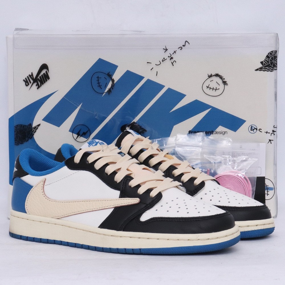 Travis Scott × fragment design × Nike Air Jordan 1 Low OG SP "Military Blue"