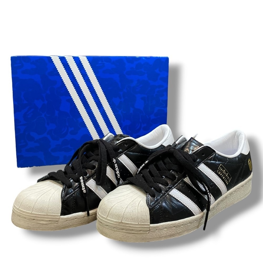 atmos × A BATHING APE × adidas SuperstarR 5 "Core Black/Footwear White/Off White"