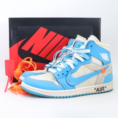Off-White × Nike Air Jordan 1 High UNC "White/Dark Powder Blue"