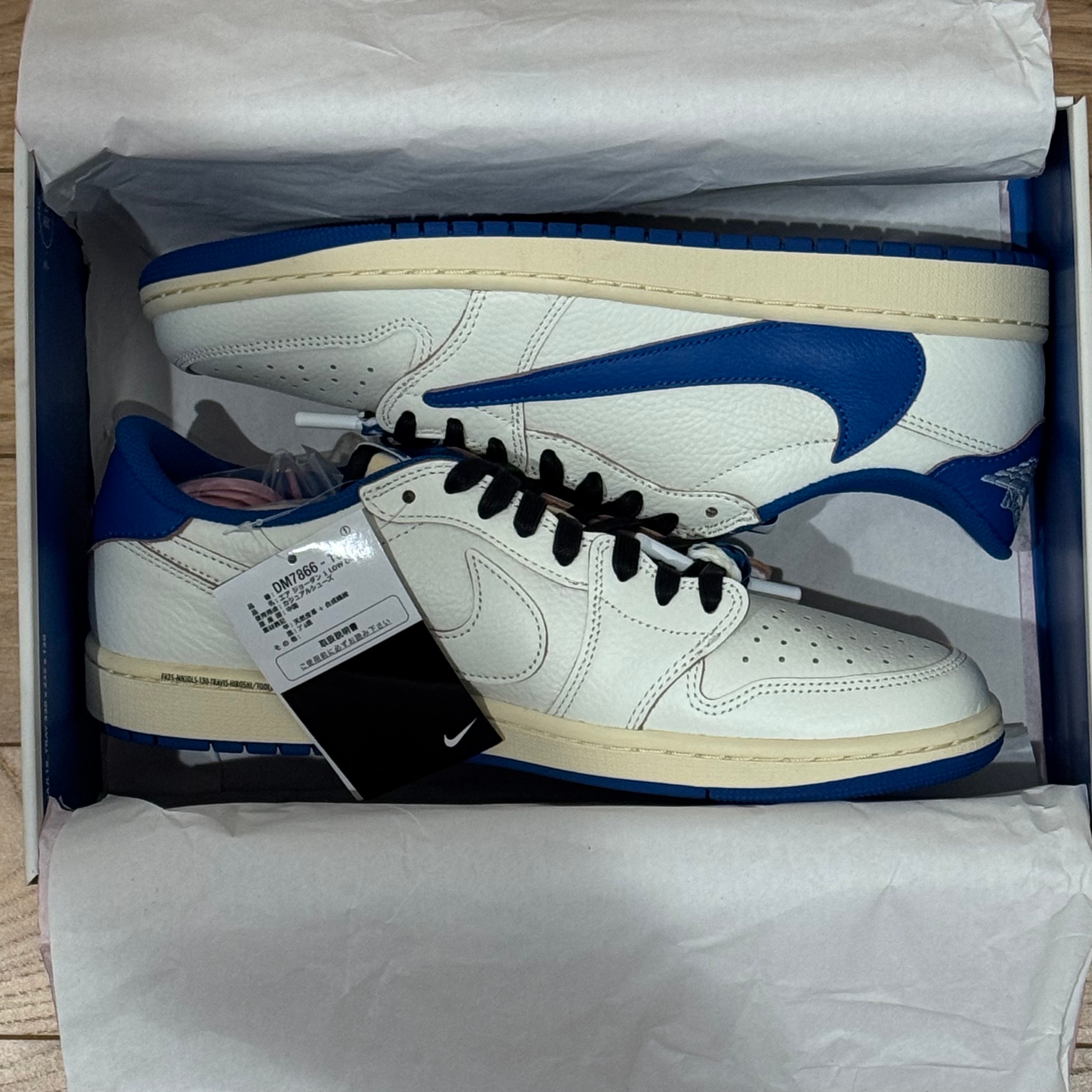 Travis Scott × fragment design × Nike Air Jordan 1 Low OG "Sail/Military Blue"