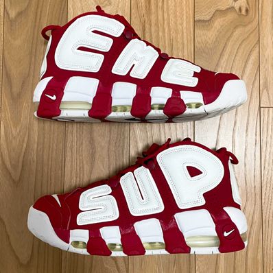 Supreme × Nike Air More Uptempo "White/Red"
