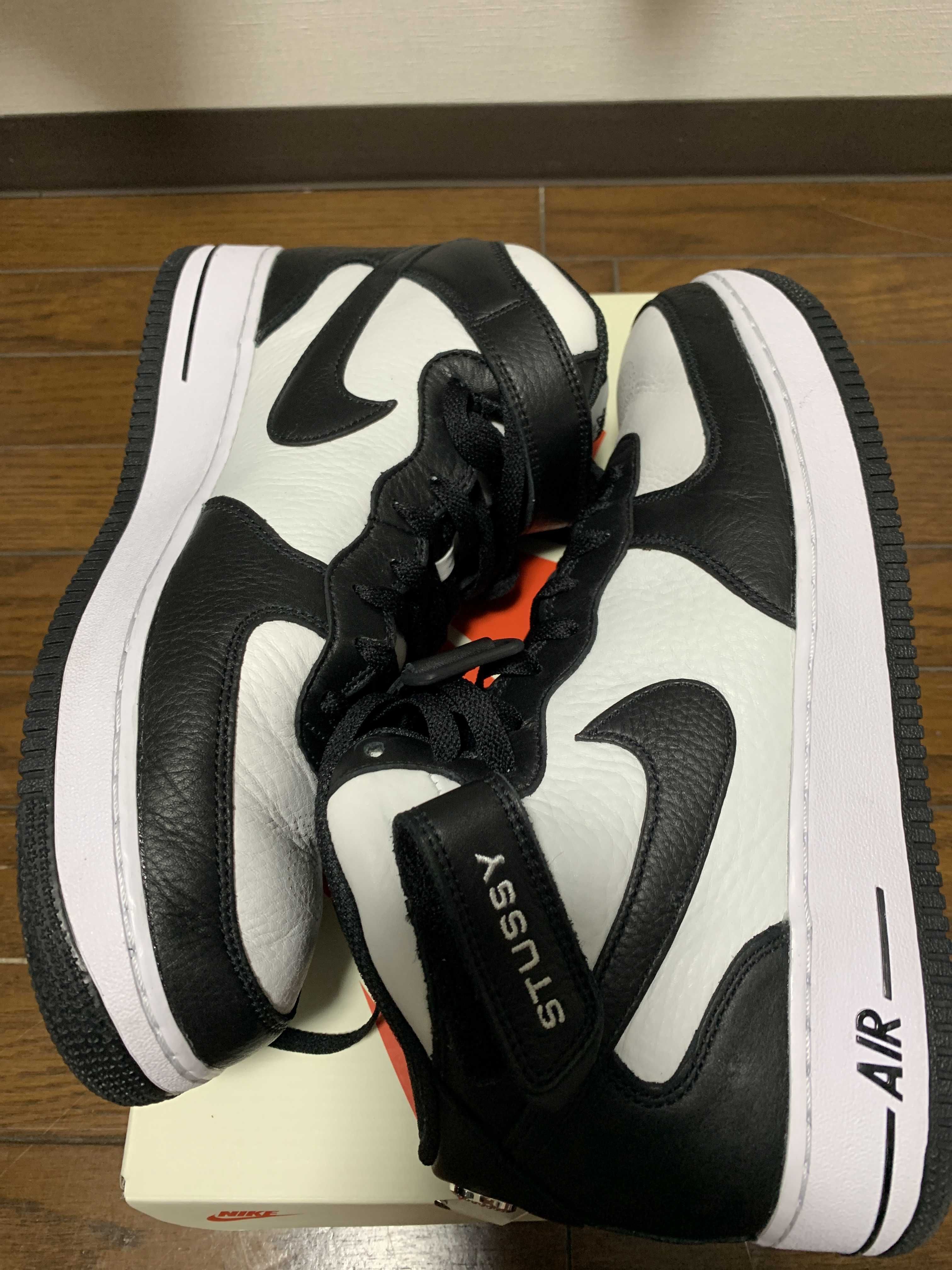 Stussy × Nike Air Force 1 Mid "Black and Light Bone"