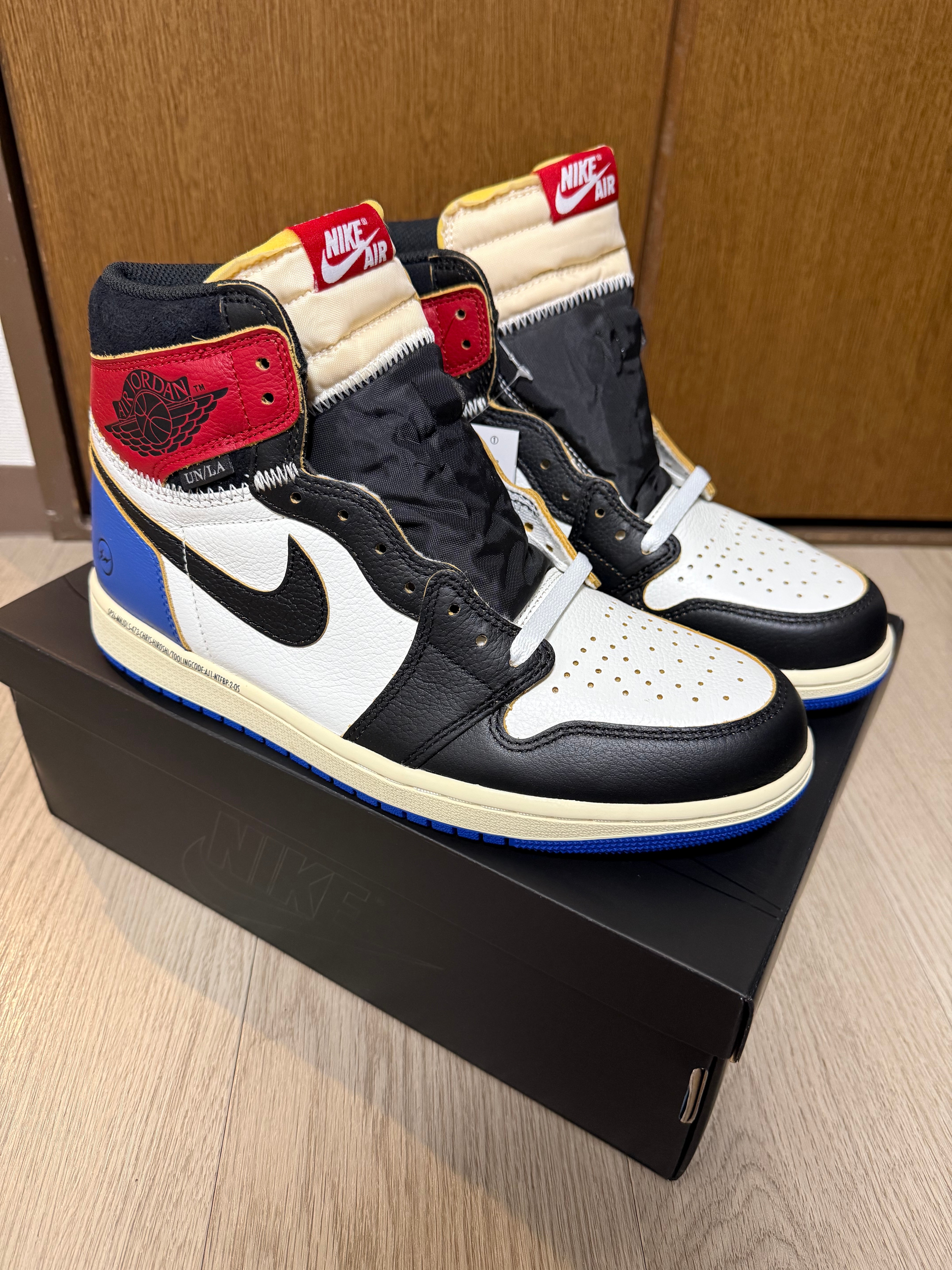 fragment design × UNION × Nike Air Jordan 1 High OG "Black/Varsity Red"