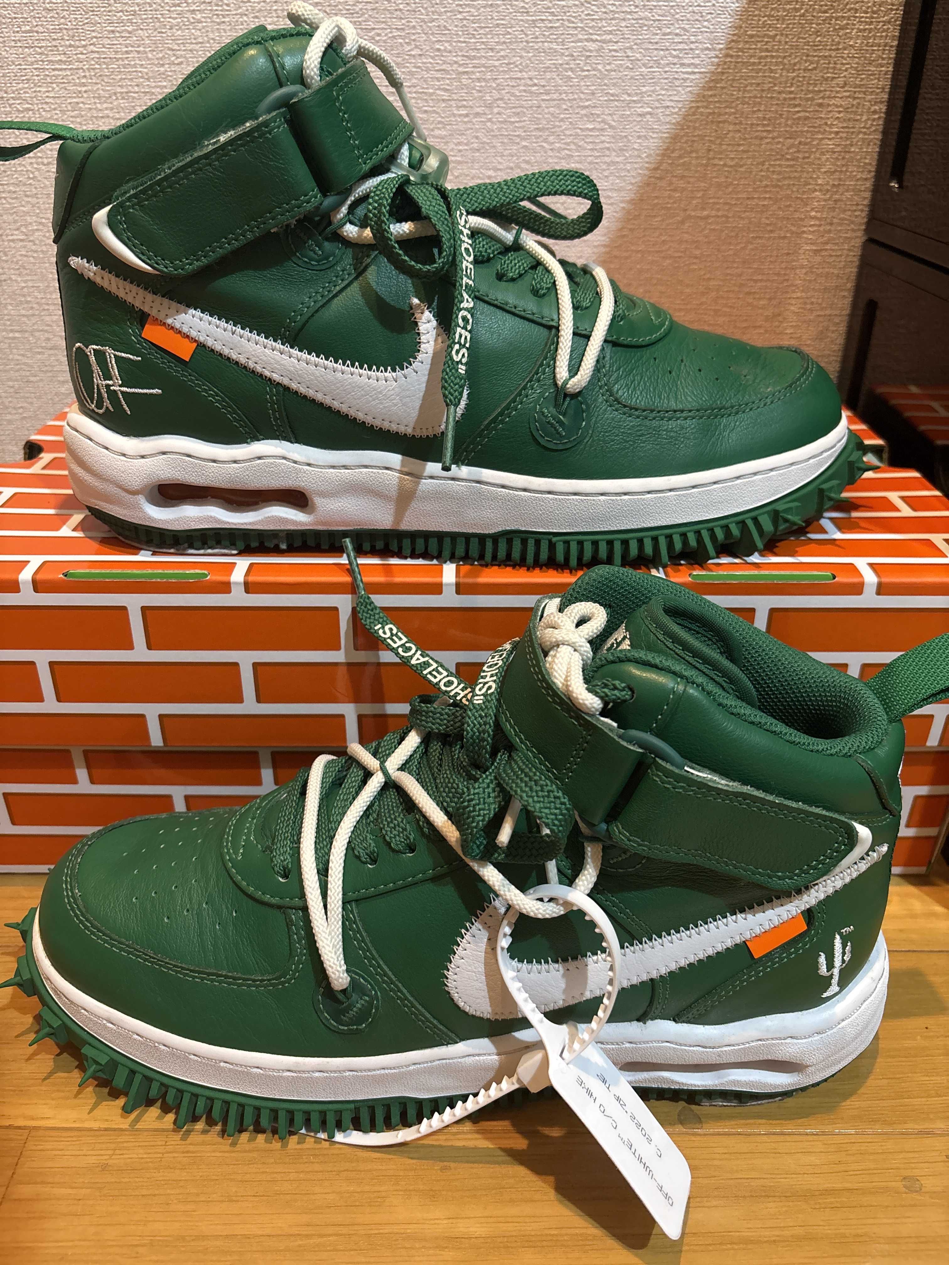 Off-White × Nike Air Force 1 Mid SP LTHR "Pine Green"
