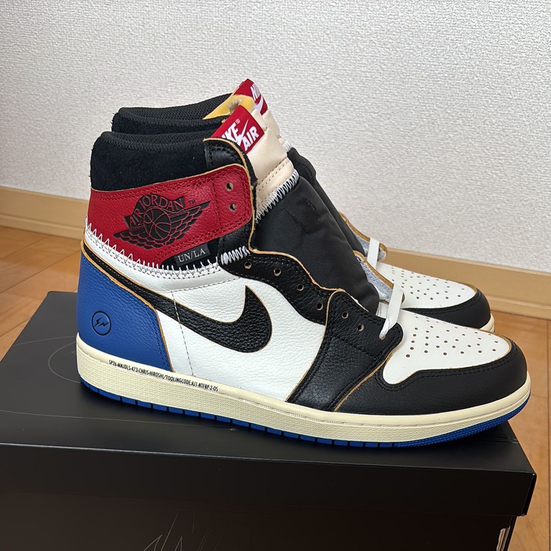 fragment design × UNION × Nike Air Jordan 1 High OG "Black/Varsity Red"