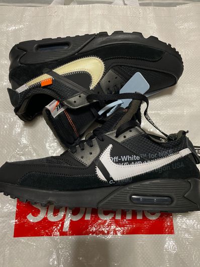 Off-White × Nike Air Max 90 "Black/Black-Cone-White"