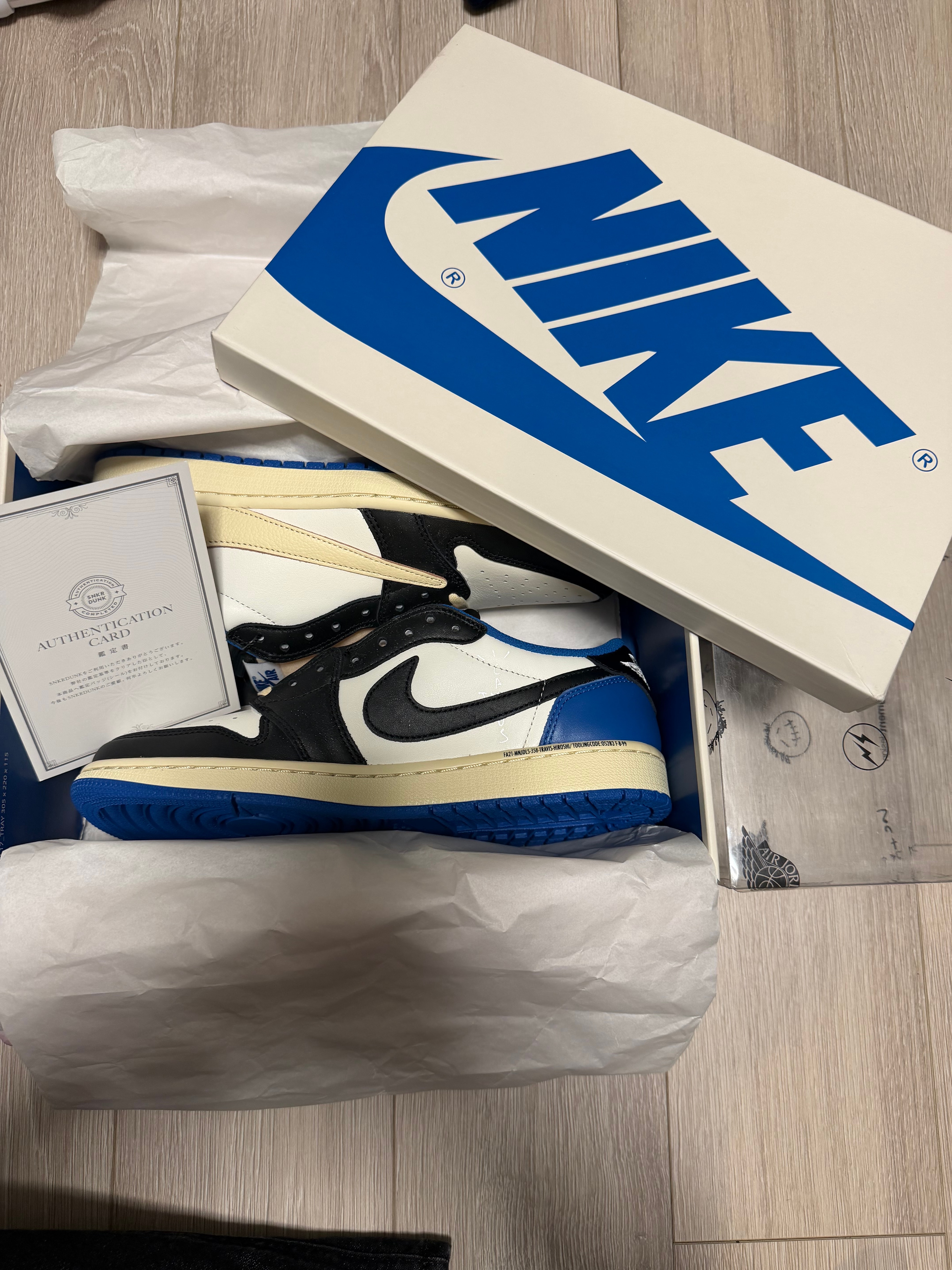 Travis Scott × fragment design × Nike Air Jordan 1 Low OG SP "Military Blue"