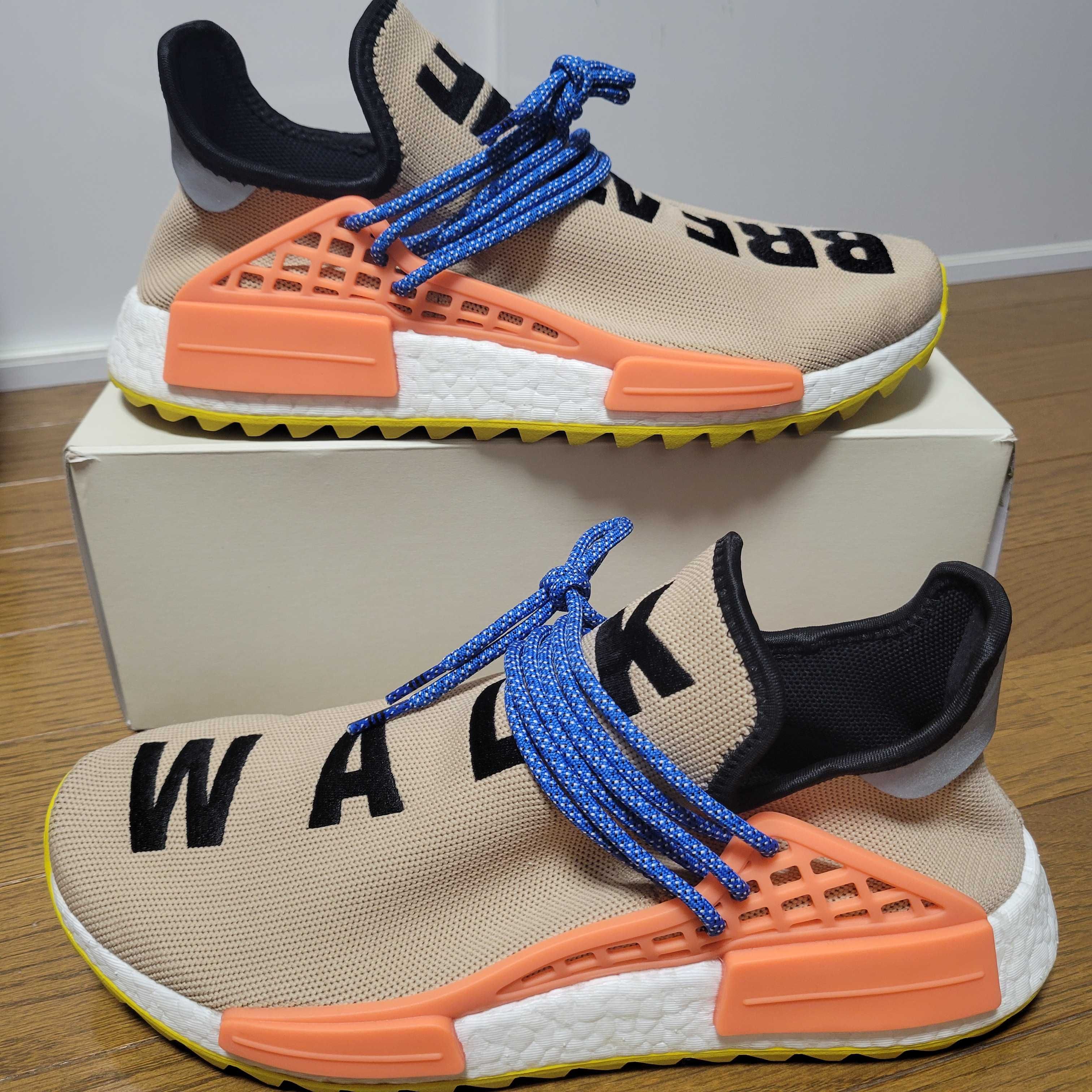 Pharrell Williams × adidas NMD Human Race Trail Hu "Pale Nude/Core Black/Yellow"