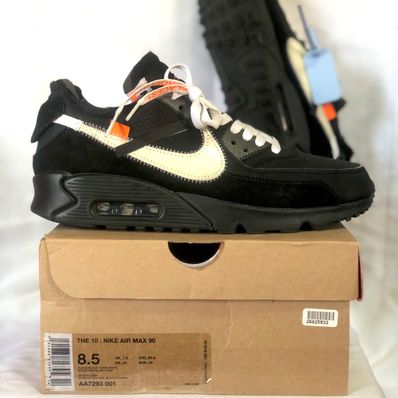 Off-White × Nike Air Max 90 "Black/Black-Cone-White"
