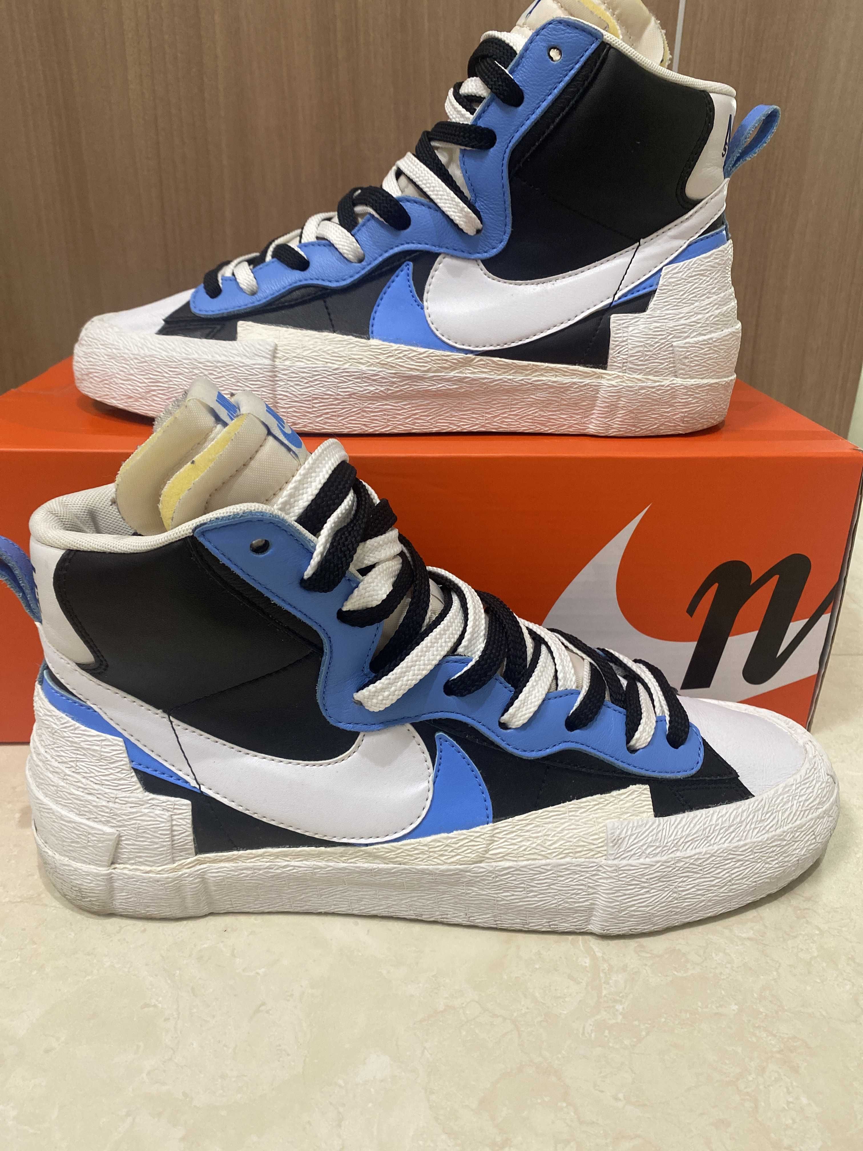 sacai × NIKE BLAZER MID "BLACK / BLUE"