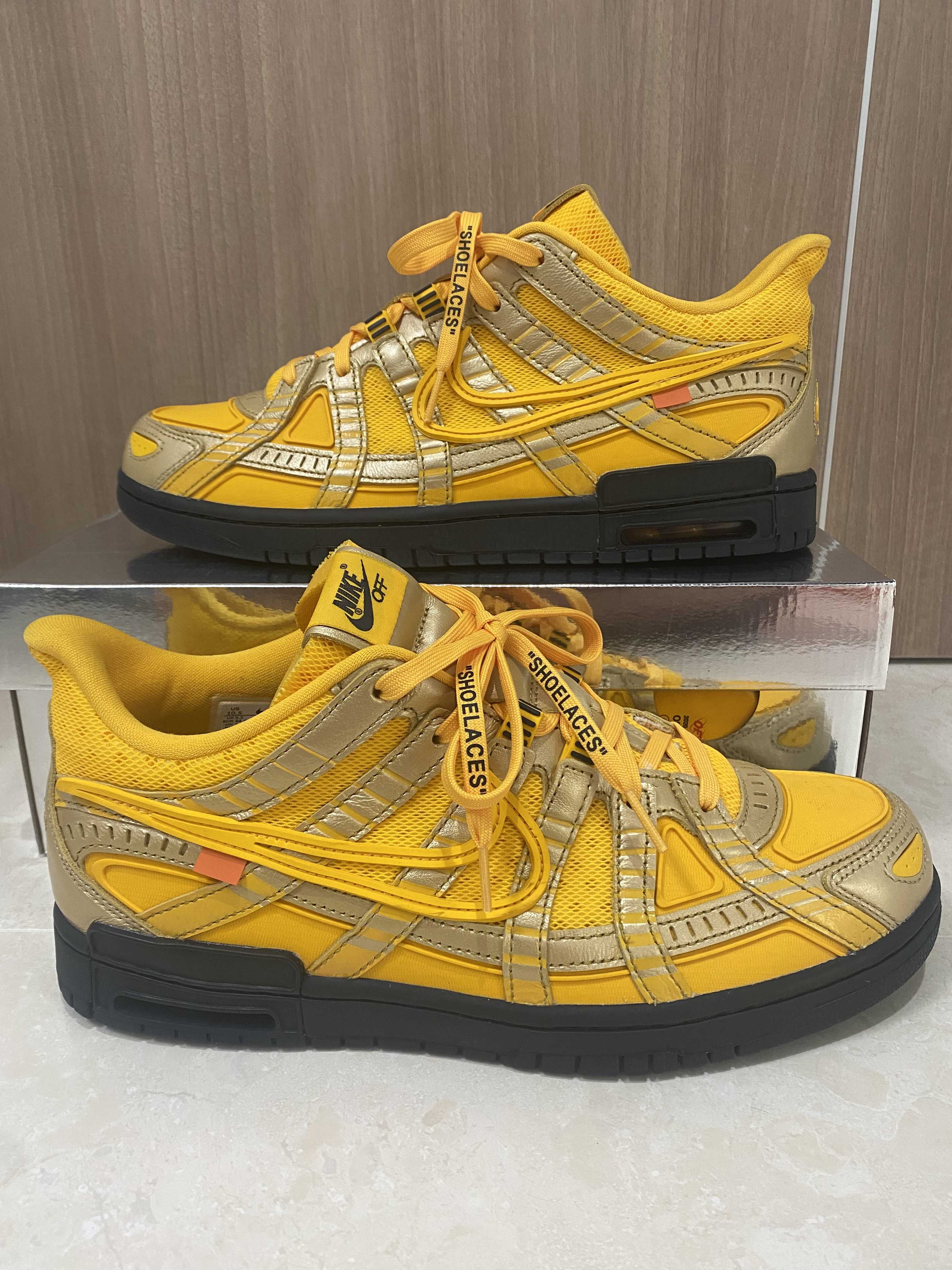 Off-White × Nike Air Rubber Dunk "University Gold" 