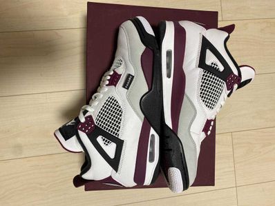 Paris Saint Germain ×Nike Air Jordan 4 Retro "White/Bordeaux/Neutral Gray"