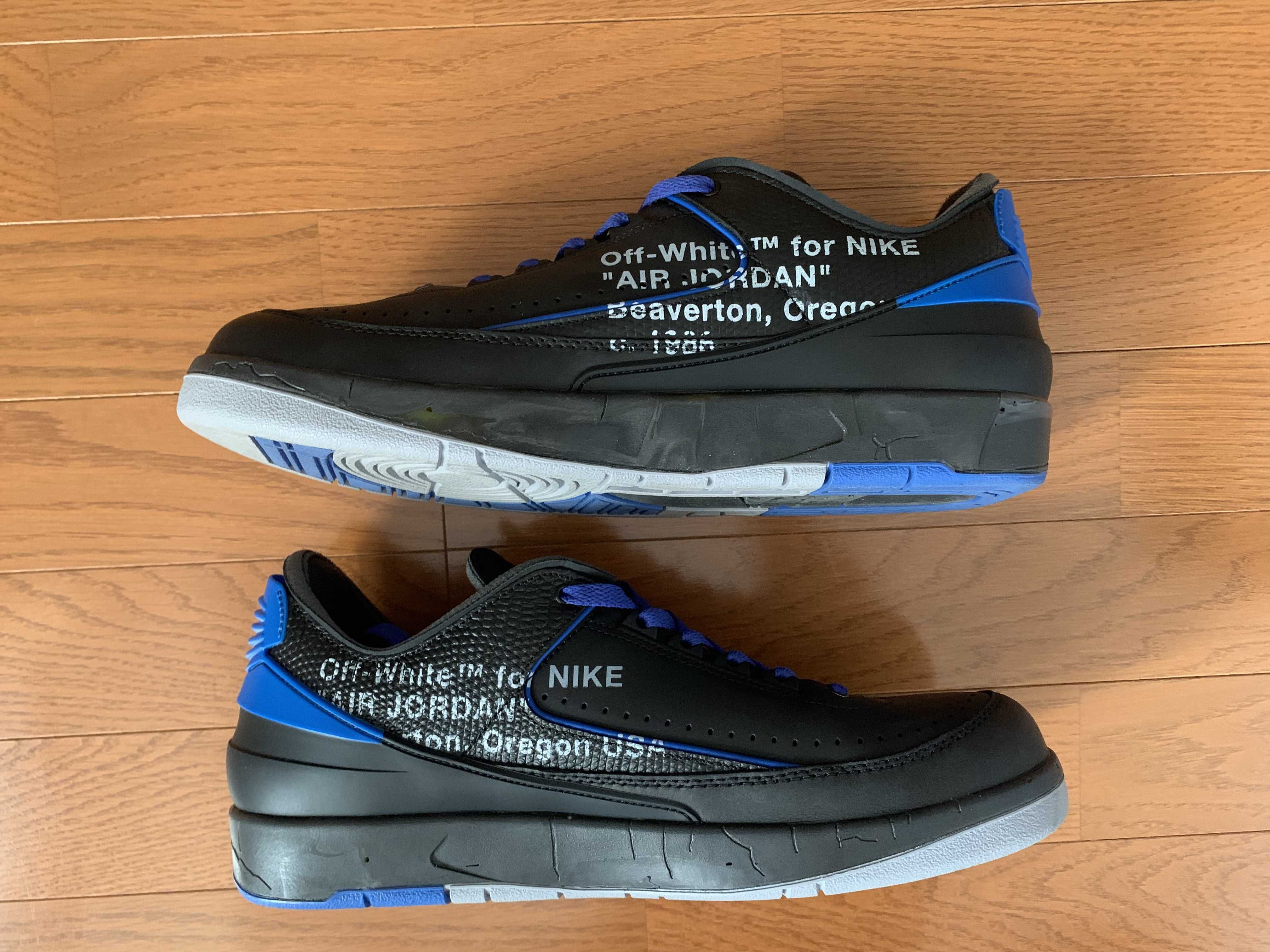 Off-White × Nike Air Jordan 2 Low "Black and Varsity Royal"