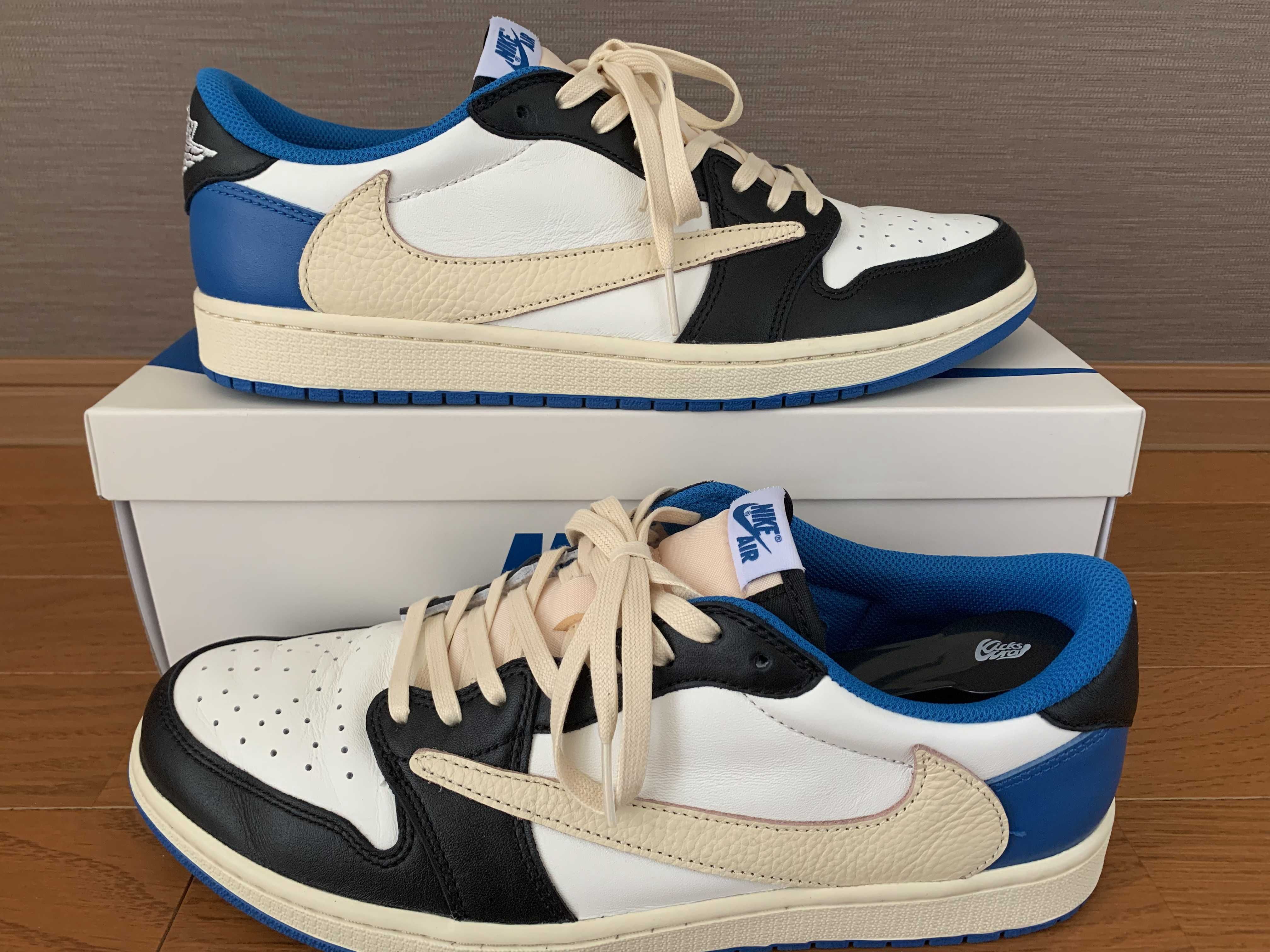 Travis Scott × fragment design × Nike Air Jordan 1 Low OG SP "Military Blue"