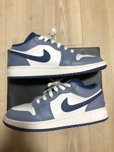 Nike GS Air Jordan 1 Low "White/Steel Blue"
