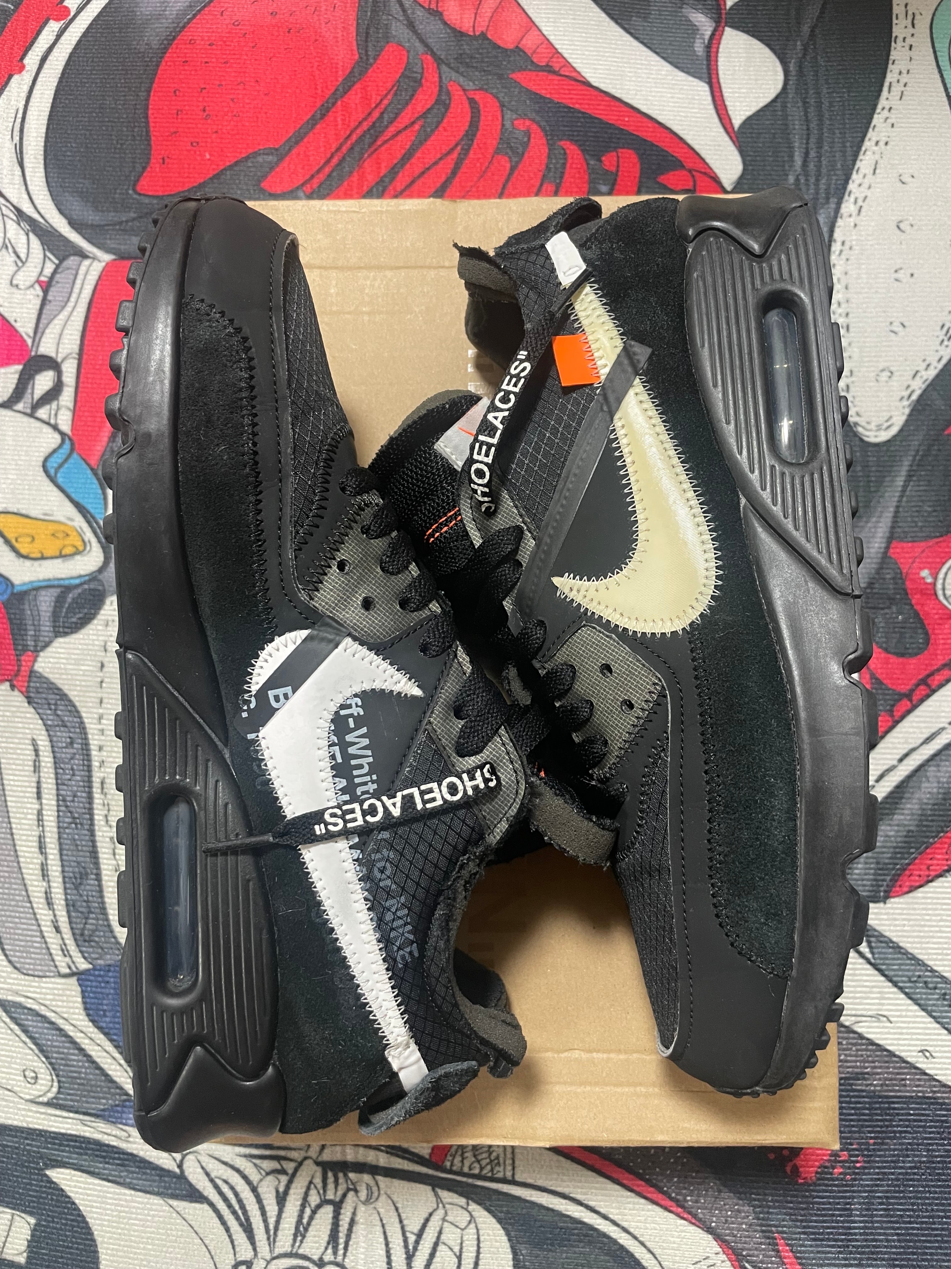 中古 オフホワイト×ナイキ エアマックス90 \"ブラック/コーン\" Off-White × Nike Air Max 90 