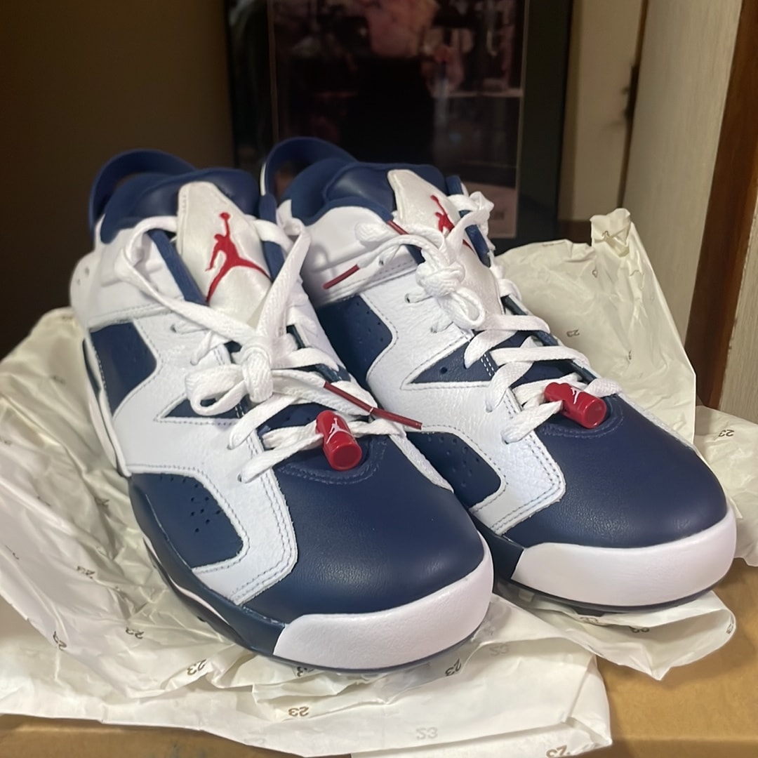 Nike Air Jordan 6 Retro Low Golf "White/Varsity Red/Midnight Navy"