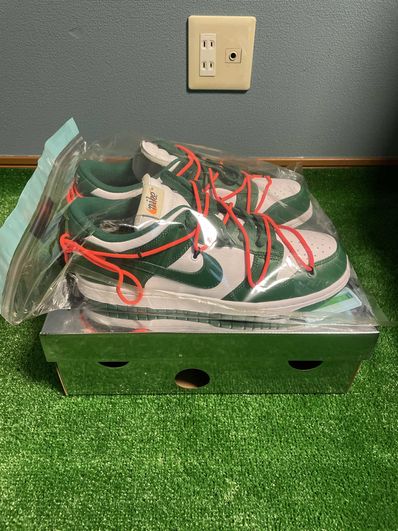 Off-White × Nike Dunk Low "White/Pine Green"