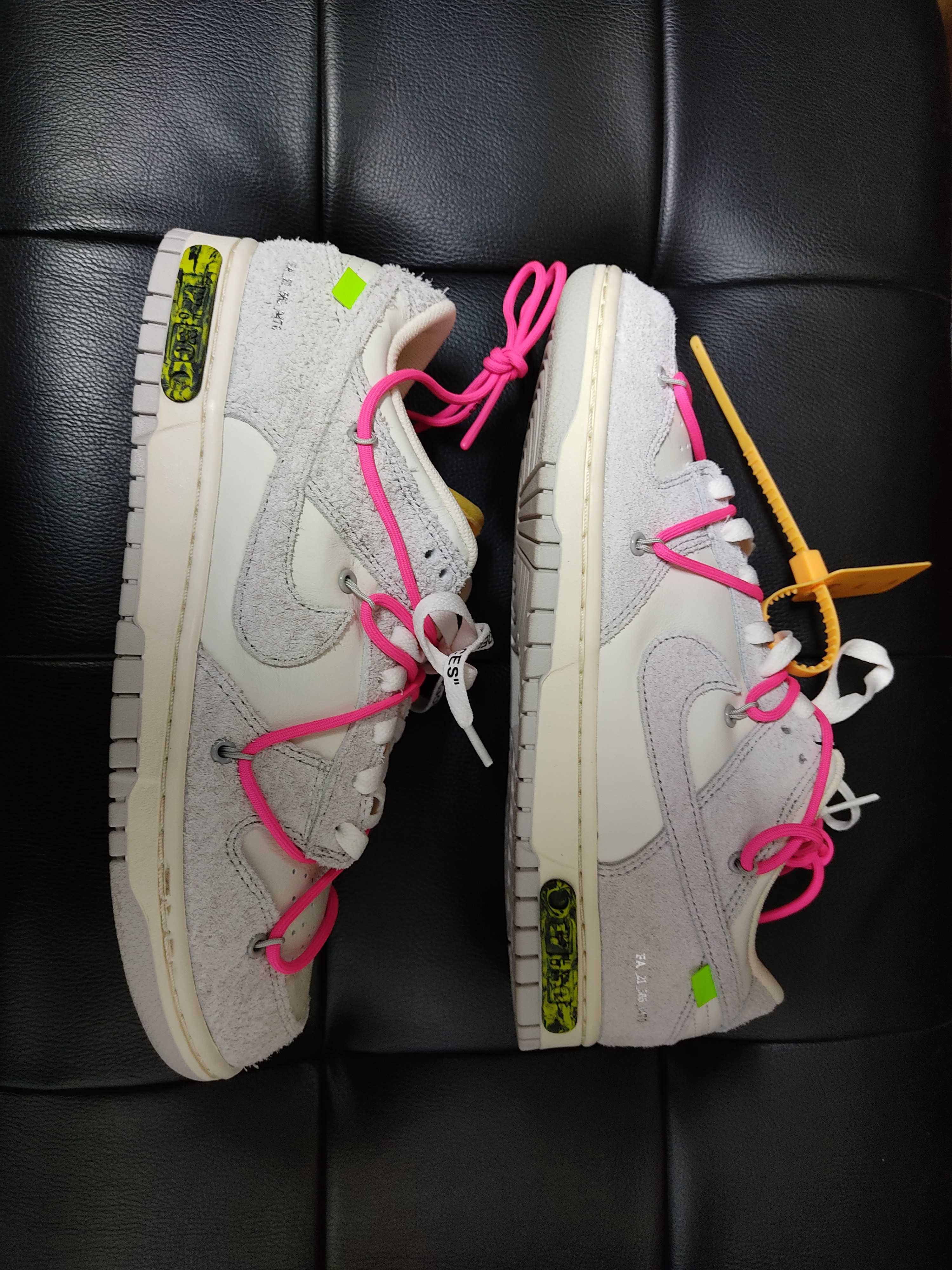Off-White × Nike Dunk Low "Sail/Neutral Gray/Hyper Pink"