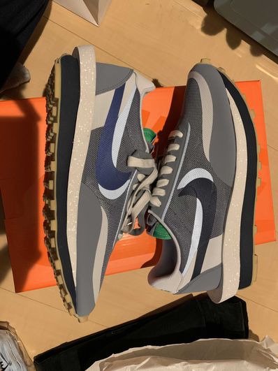 CLOT × Sacai × Nike LD Waffle "Grey Obsidian/Cool Grey"