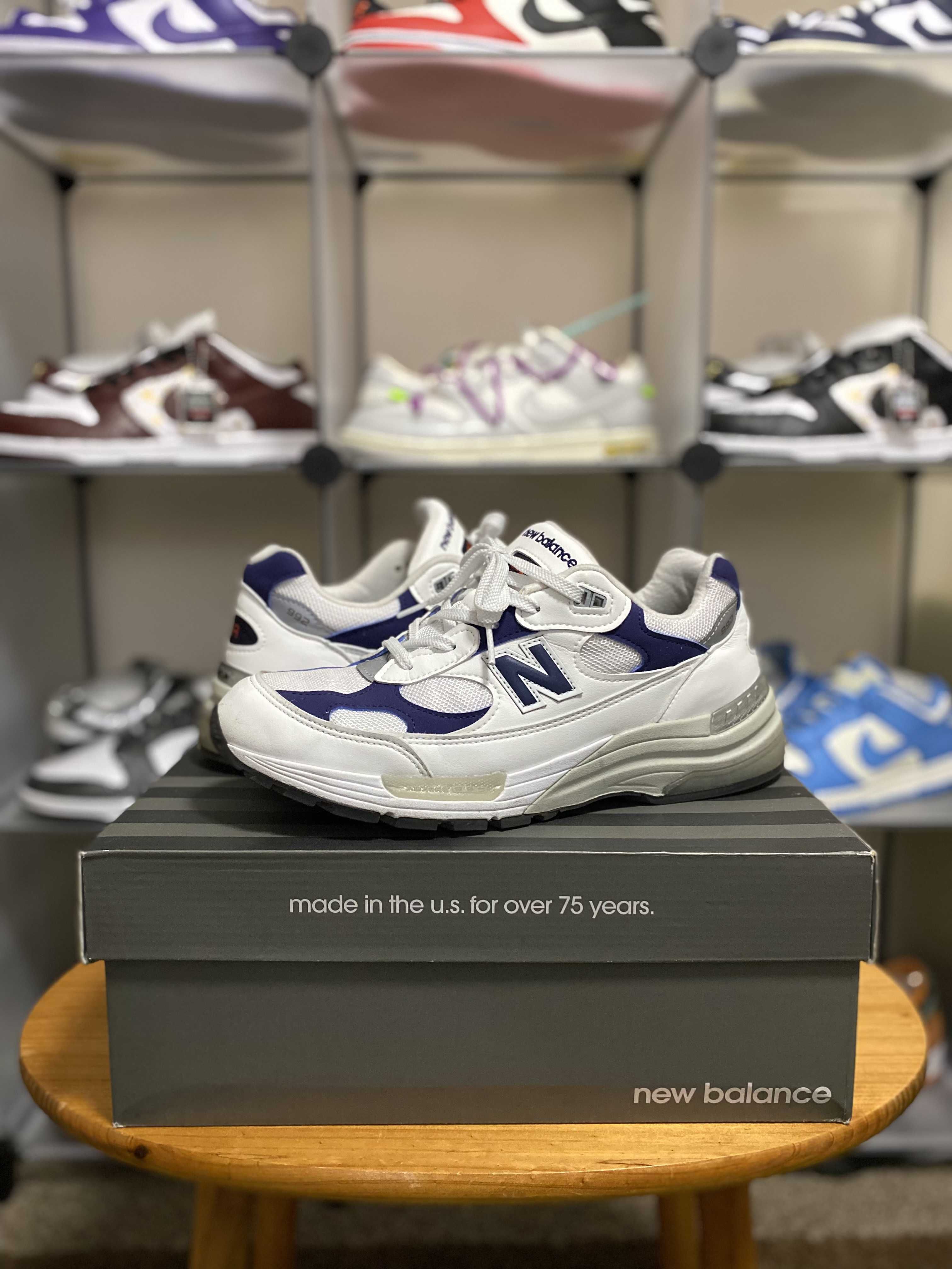 New Balance 992 Made in USA "White Navy"