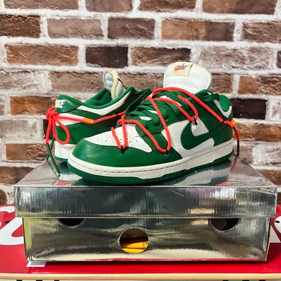 Off-White × Nike Dunk Low "White/Pine Green"