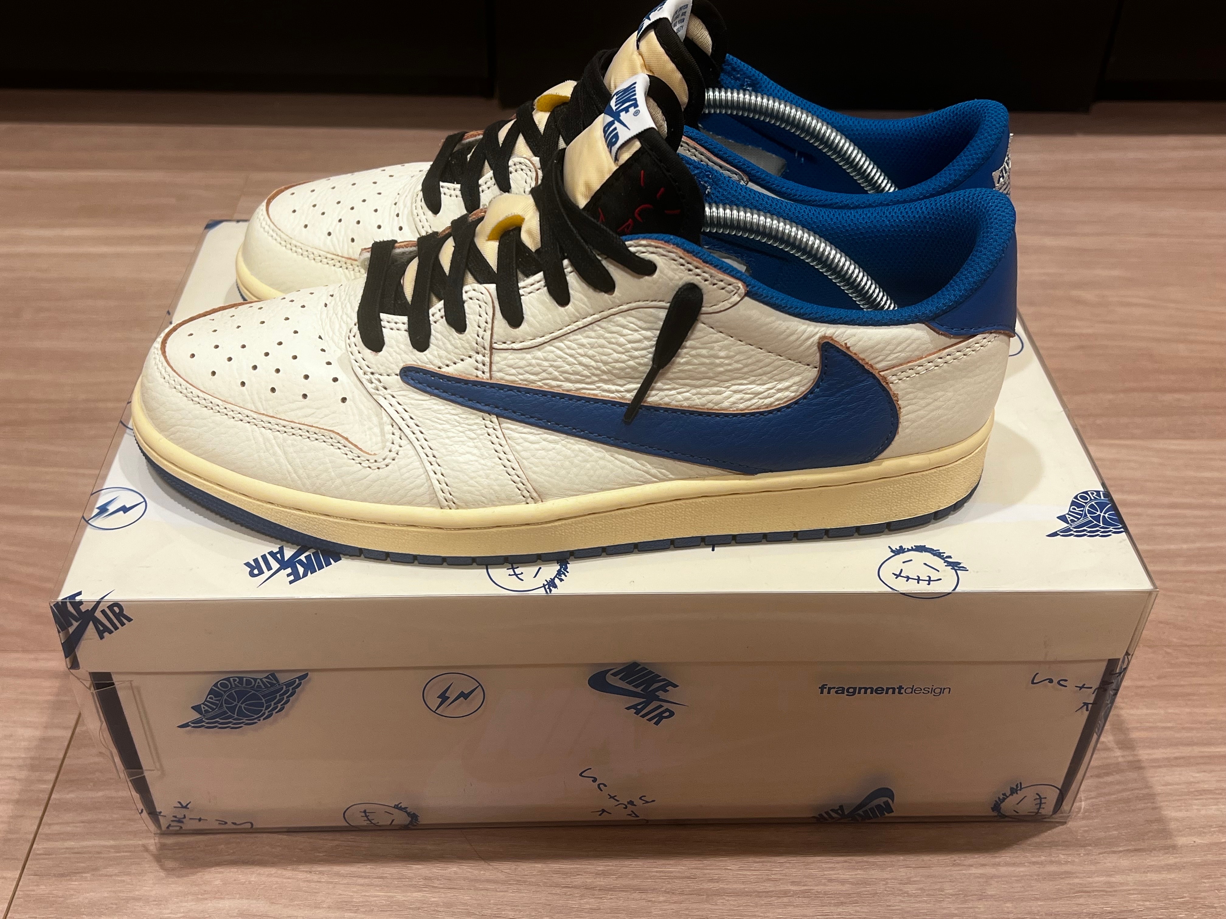 Travis Scott × fragment design × Nike Air Jordan 1 Low OG "Sail/Military Blue"