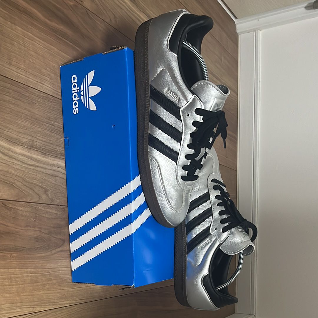 adidas Women's Samba OG "Silver Metallic/Core Black/Gum"