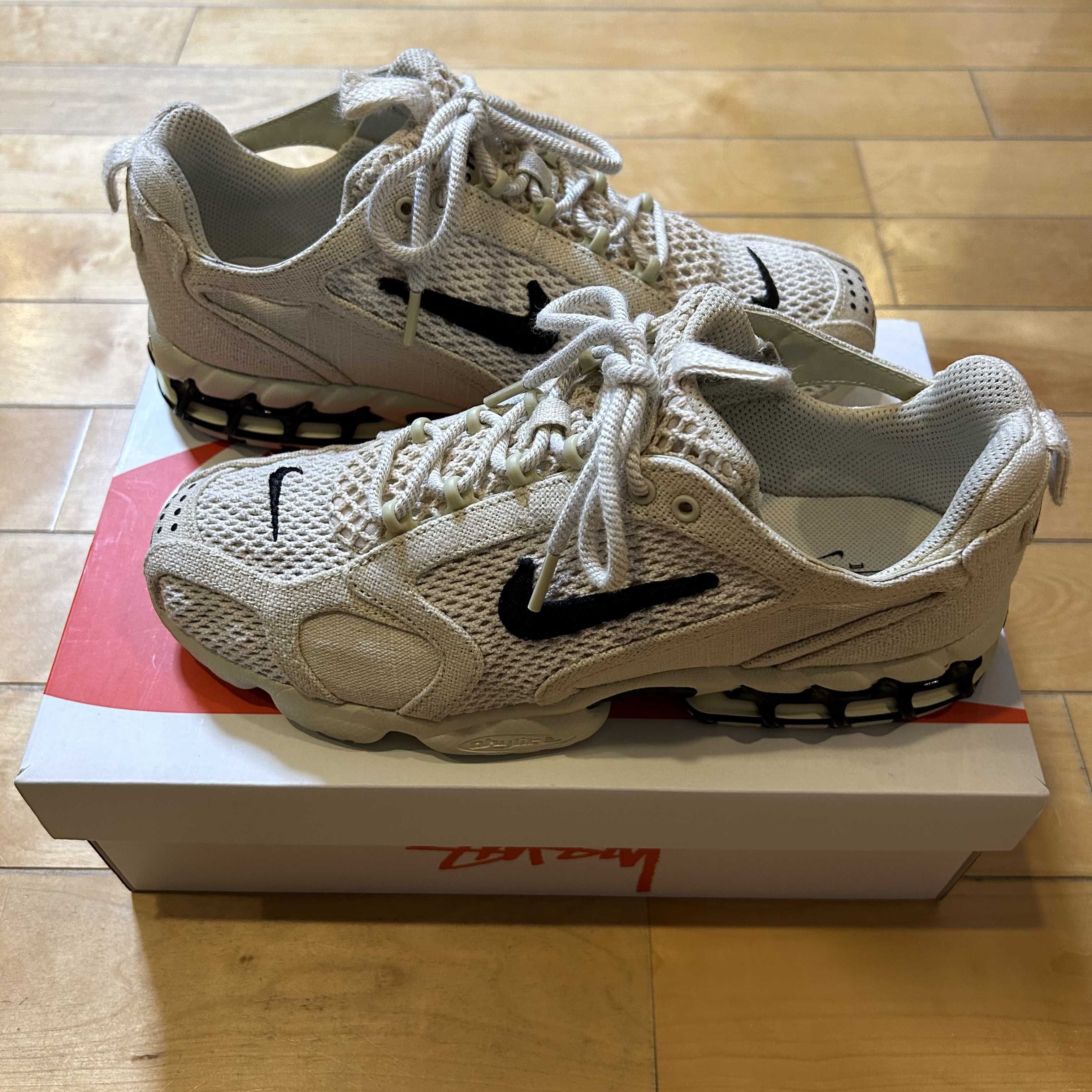 Stussy × Nike Air Zoom Spiridon CG 2 "Fossil/Black"