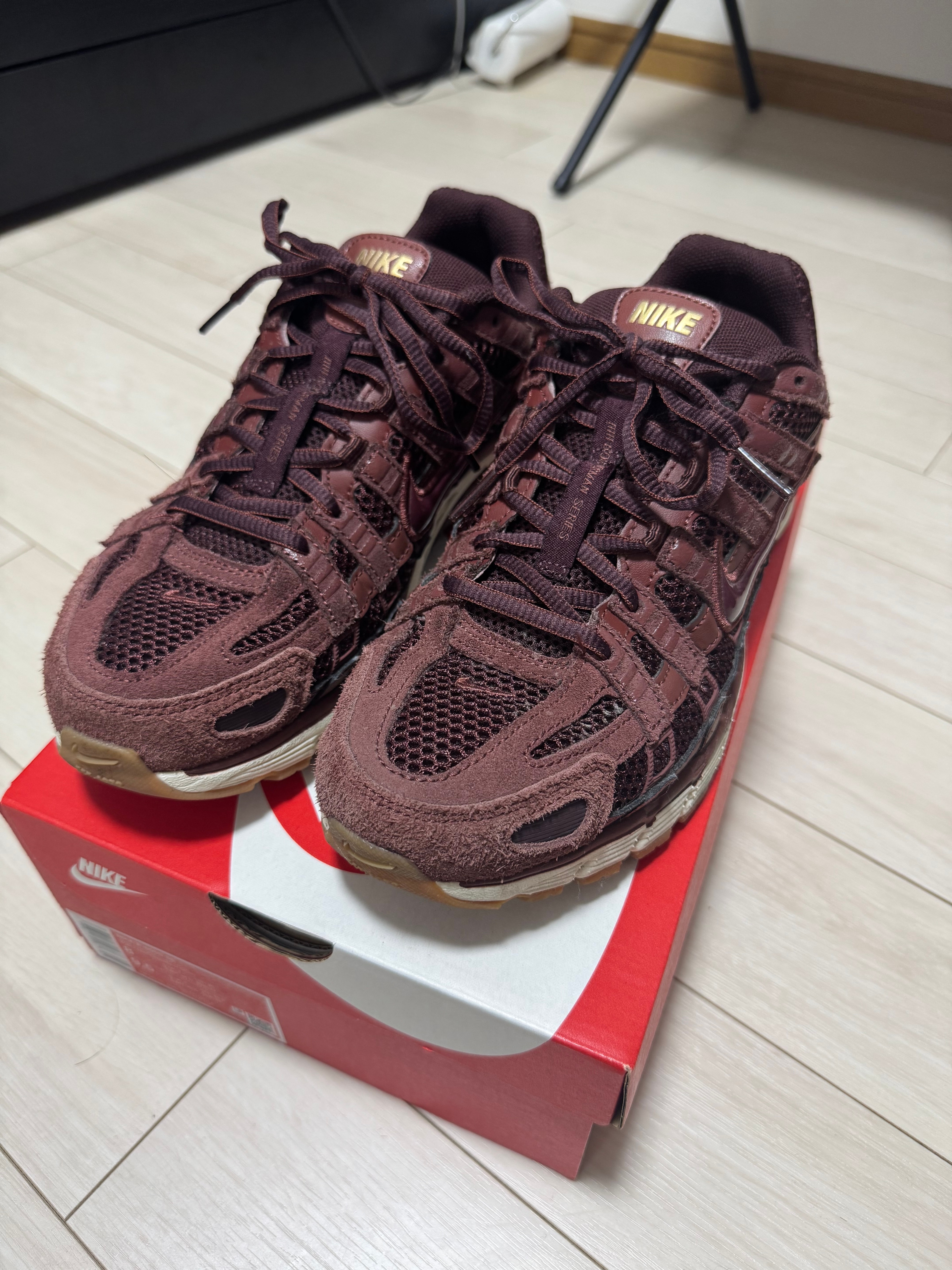 ナイキ P-6000 SE "ダークポニー/メタリックゴールド/ペールアイボリー/バーガンディクラッシュ"