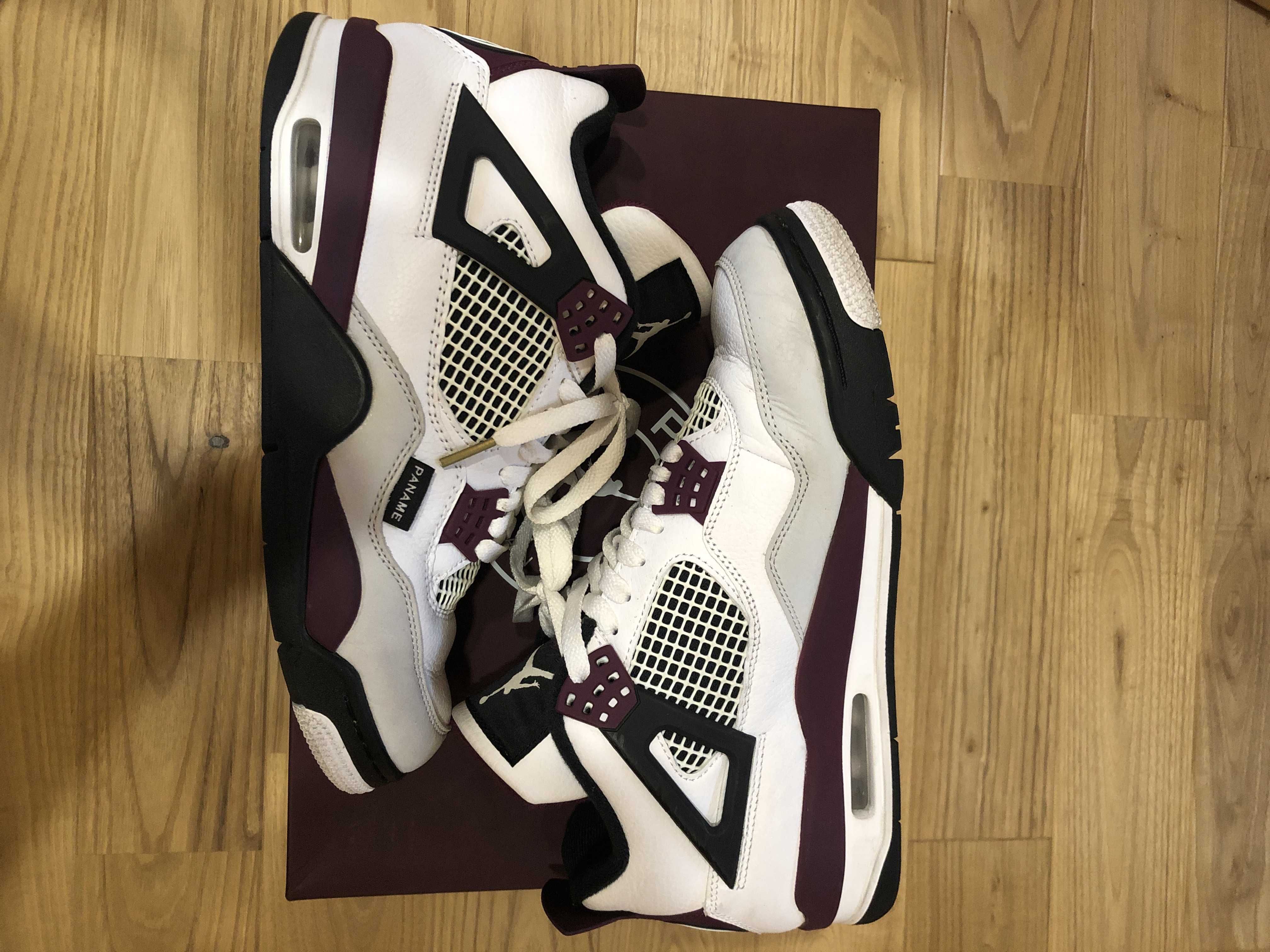 Paris Saint Germain ×Nike Air Jordan 4 Retro "White/Bordeaux/Neutral Gray"