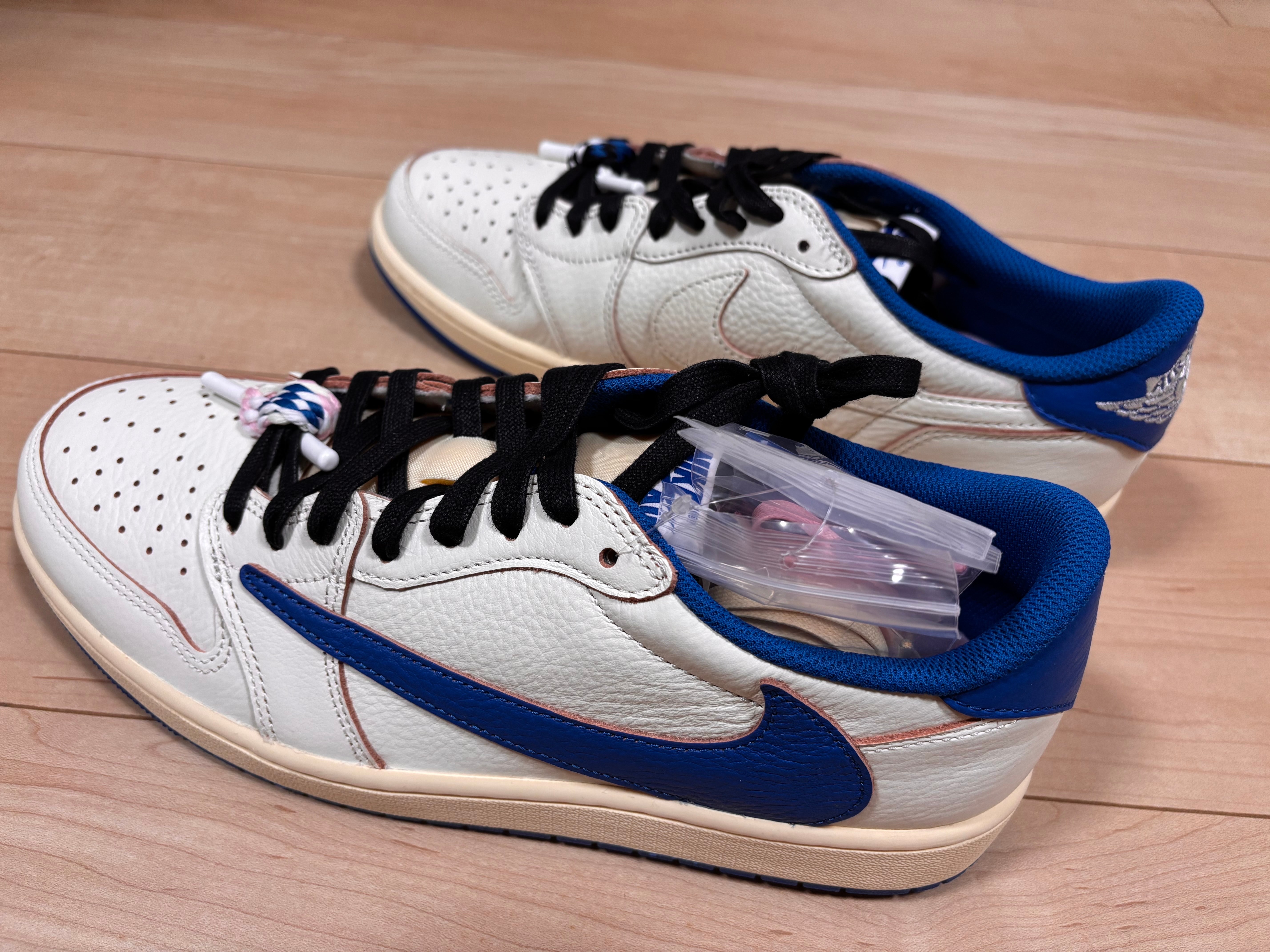 Travis Scott × fragment design × Nike Air Jordan 1 Low OG "Sail/Military Blue"