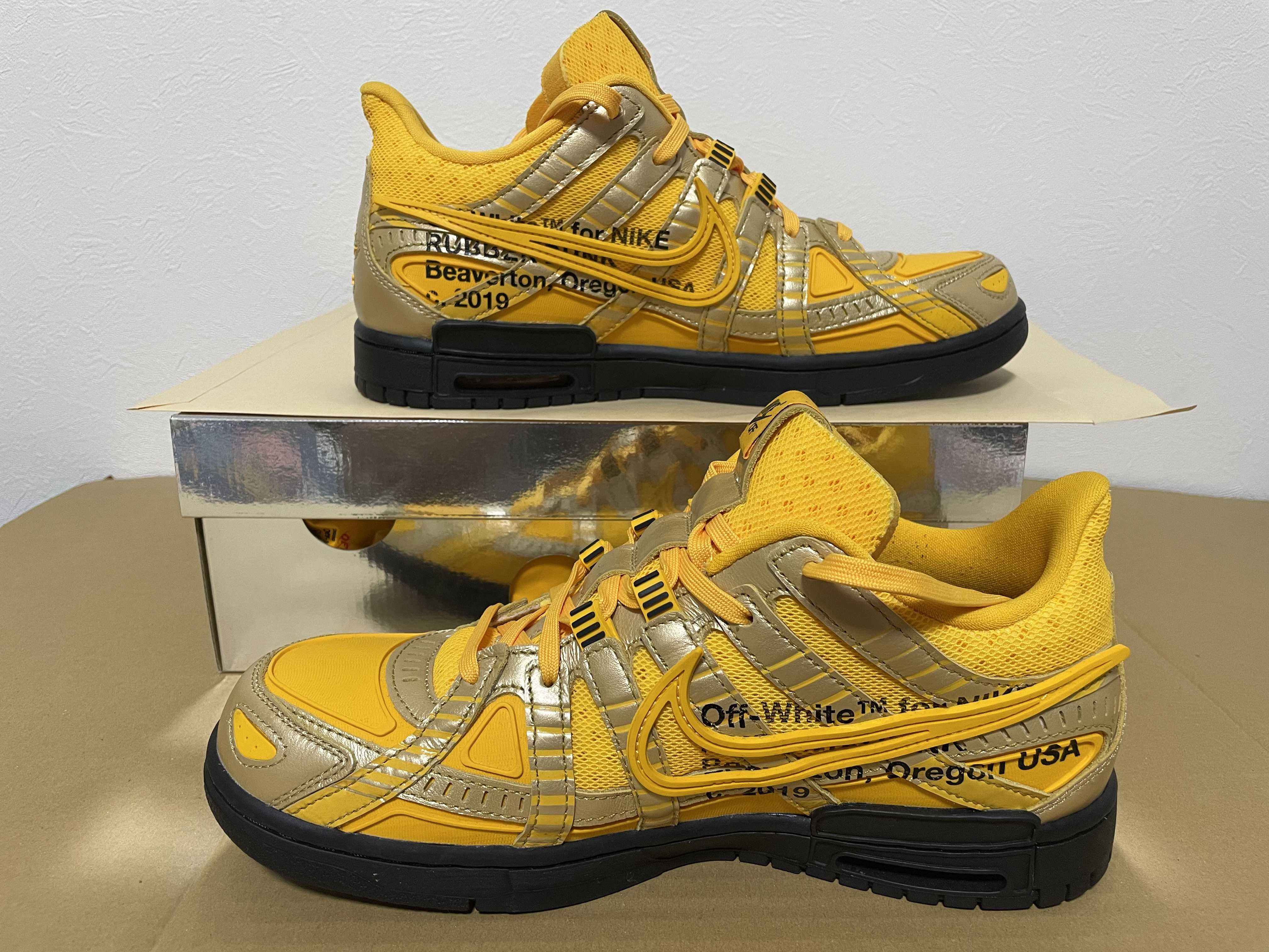 Off-White × Nike Air Rubber Dunk "University Gold"