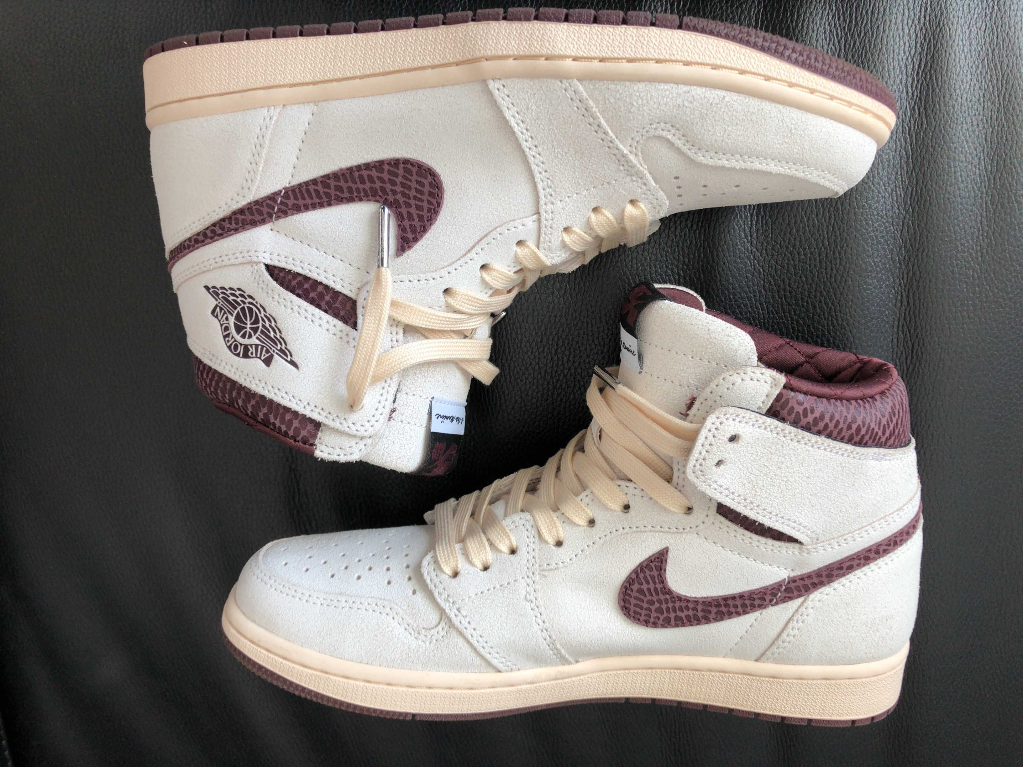 A Ma Maniere × Nike Air Jordan 1 Retro High OG "Sail and Burgundy"
