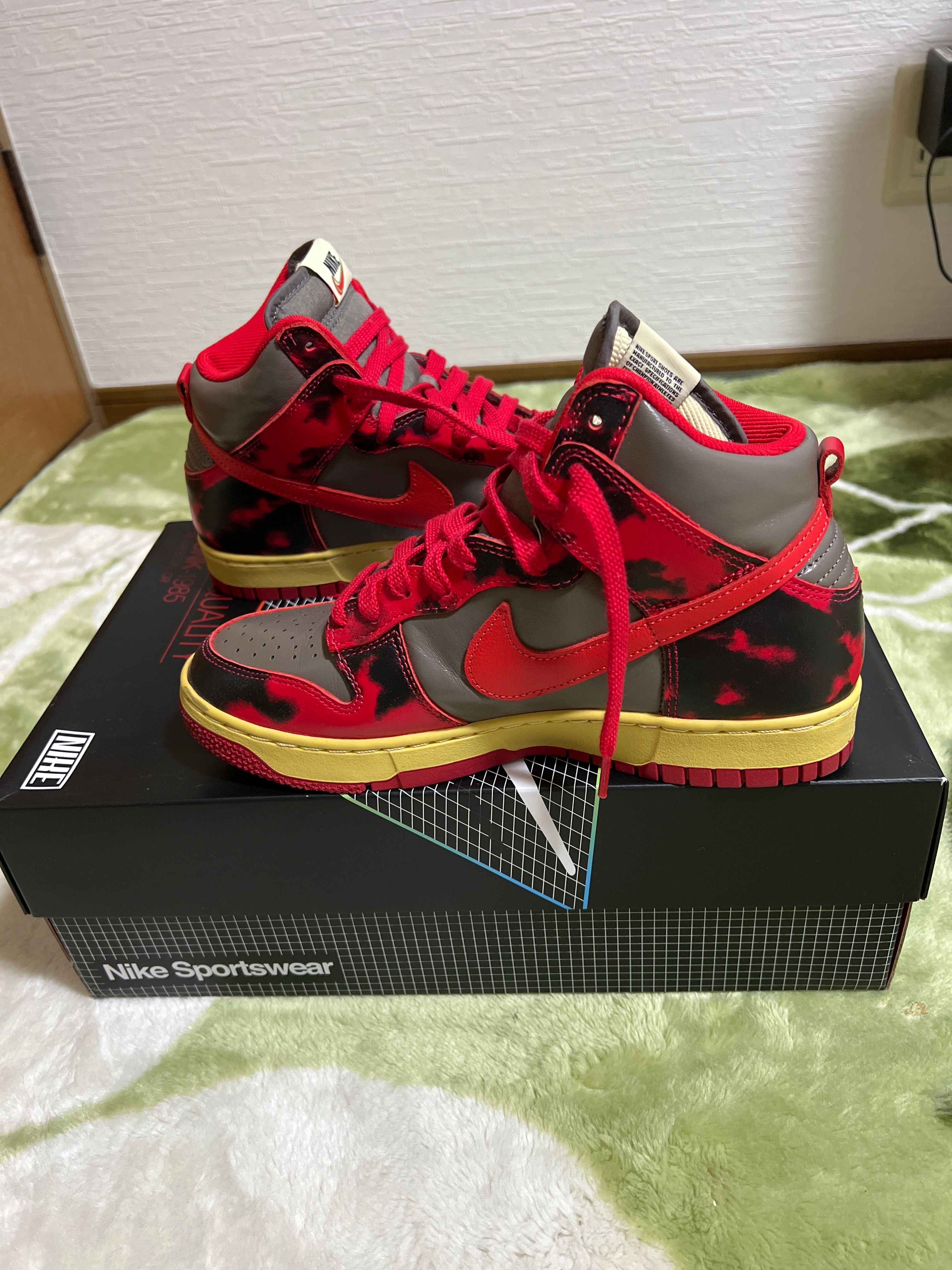 Nike Dunk High "Red Acid Wash"