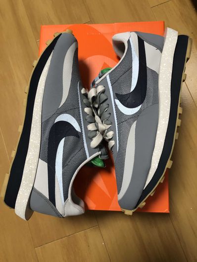 CLOT × Sacai × Nike LD Waffle "Grey Obsidian/Cool Grey"