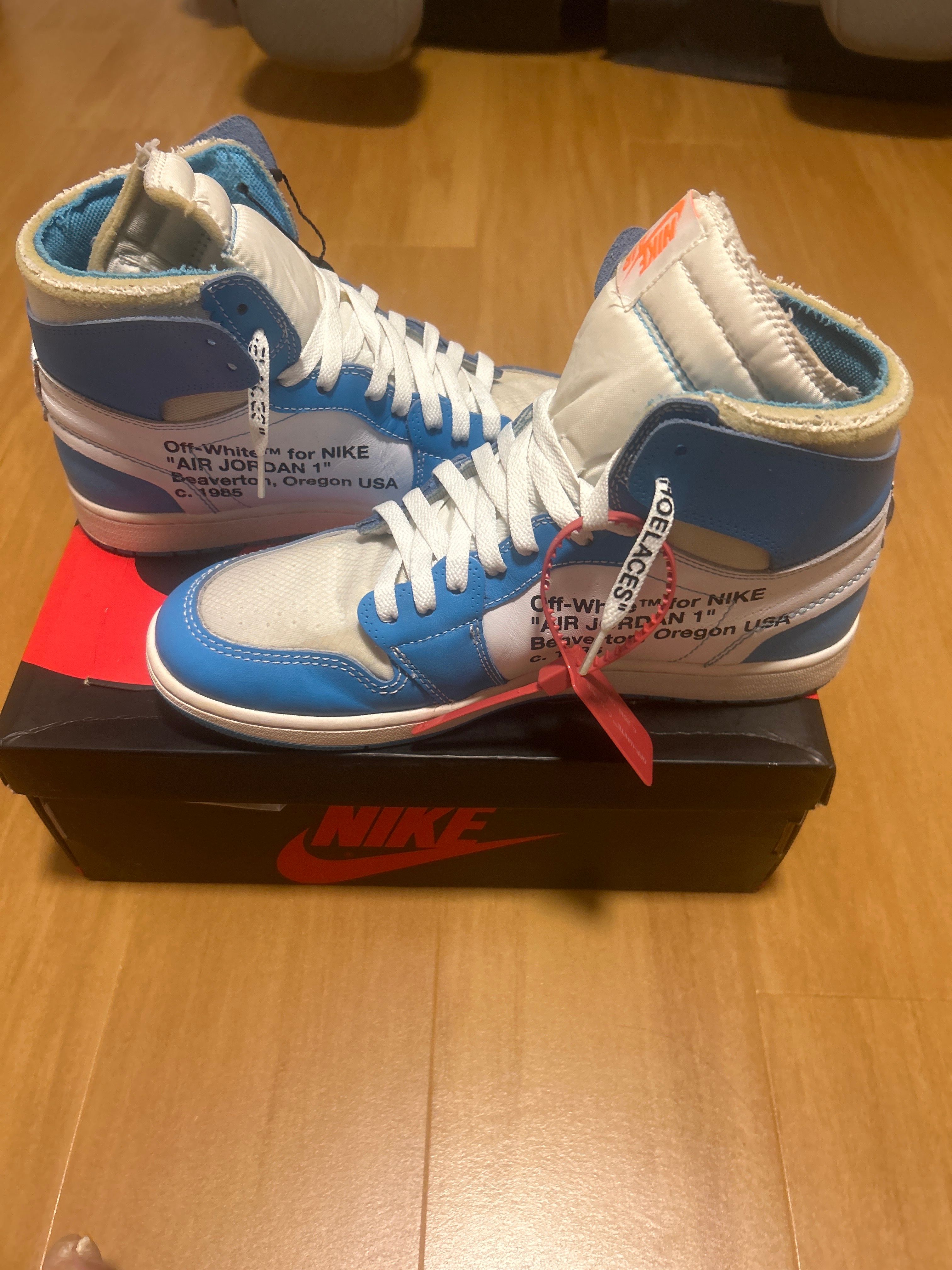 Off-White × Nike Air Jordan 1 High UNC "White/Dark Powder Blue"