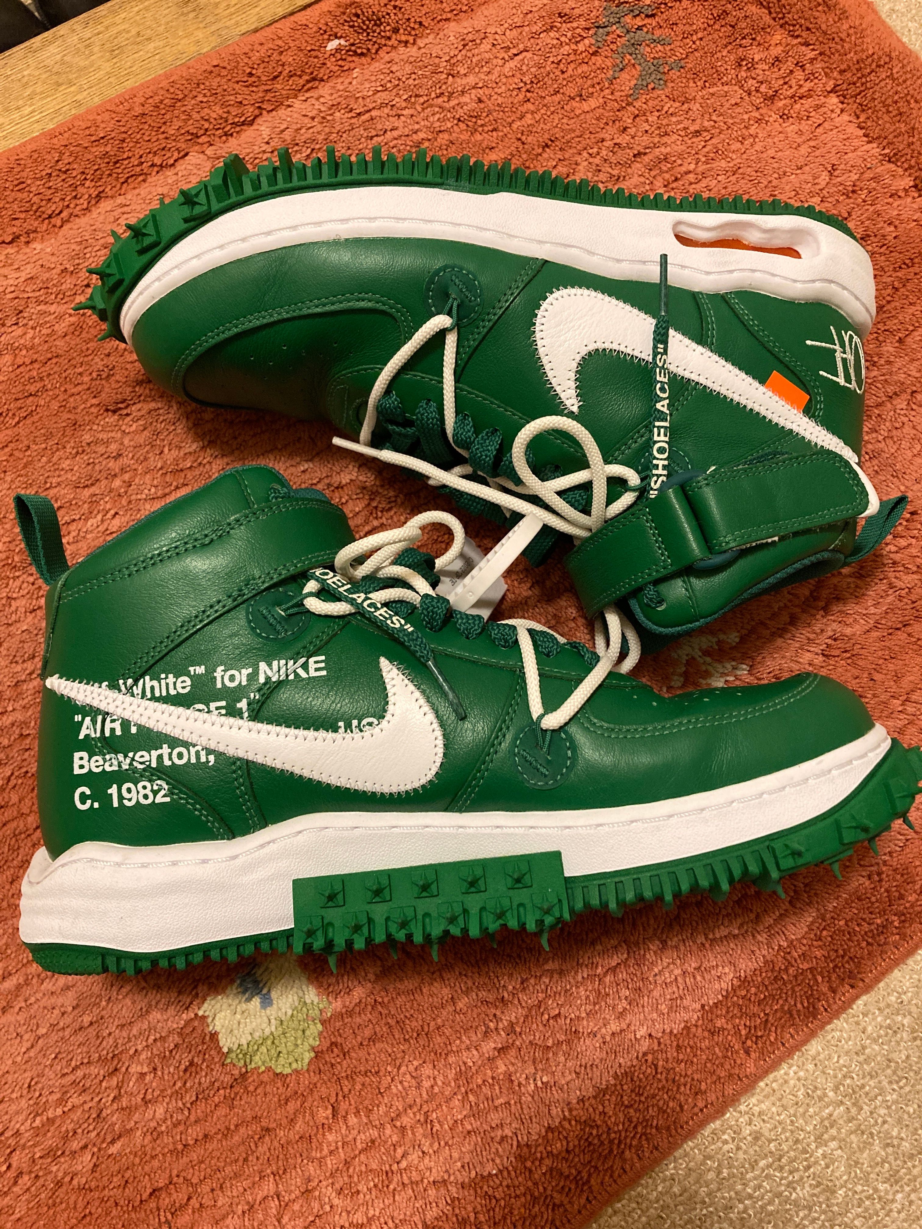 Off-White × Nike Air Force 1 Mid SP LTHR "Pine Green"