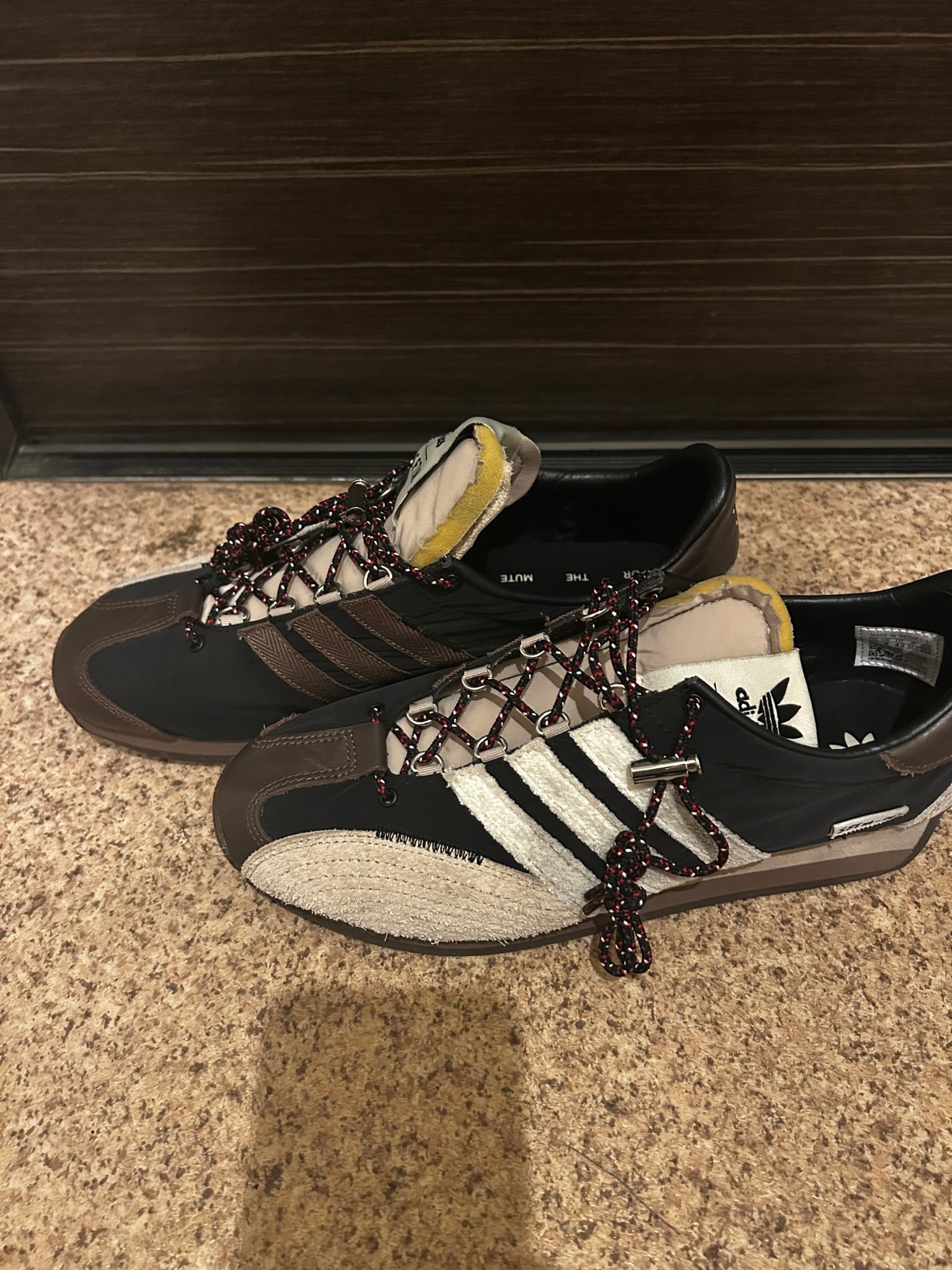 Song for the Mute × adidas Country OG Low Trainers "Core Black/Core White/Wonder Beige"
