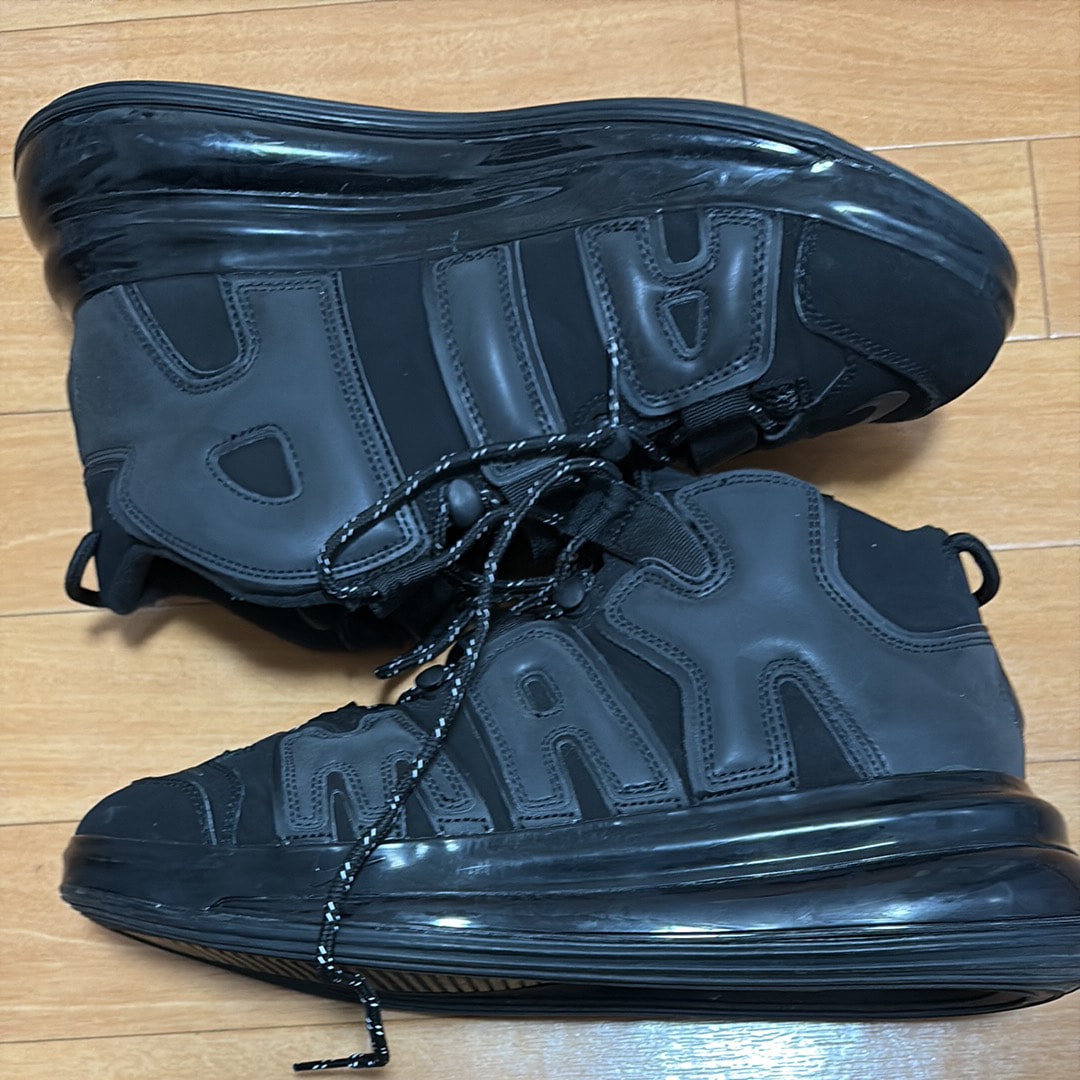 NIKE AIR MORE UPTEMPO 720 BLACK / METALLIC BLACK