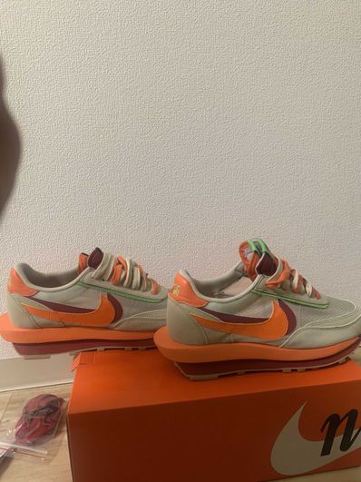 CLOT × Sacai × Nike LD Waffle "Orange Blaze"