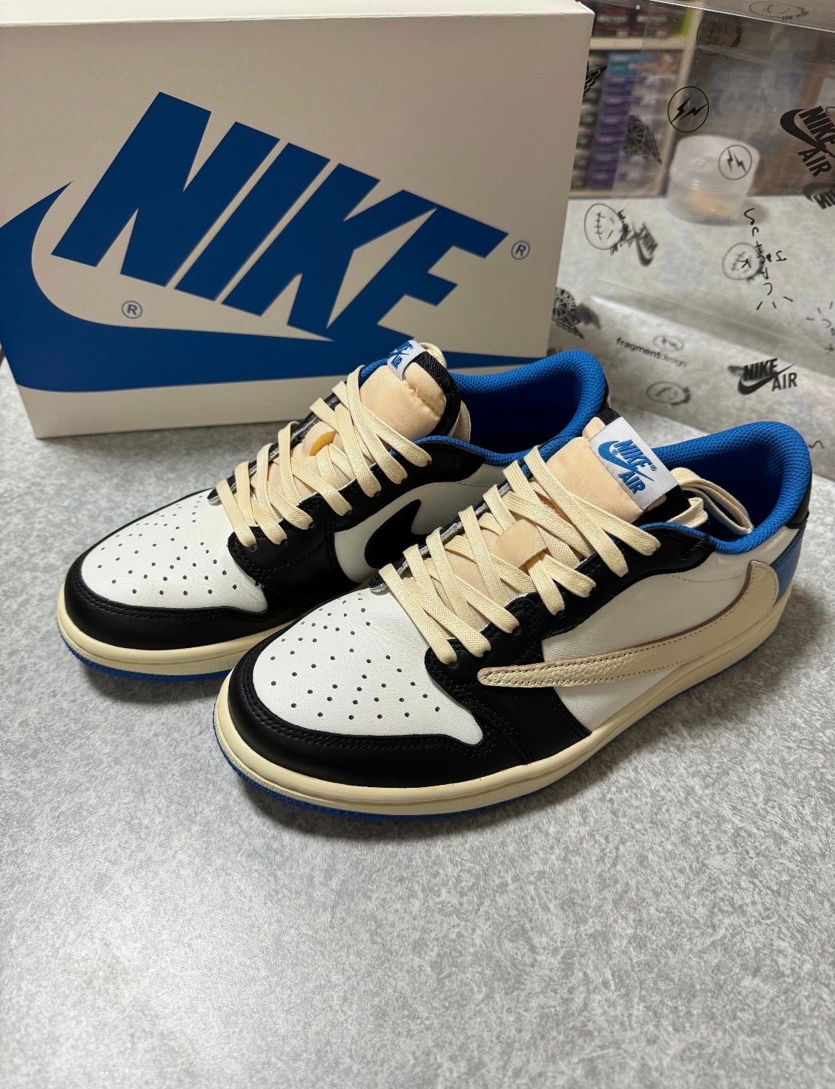 Travis Scott × fragment design × Nike Air Jordan 1 Low OG SP "Military Blue"