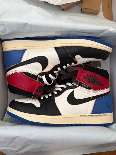fragment design × UNION × Nike Air Jordan 1 High OG "Black/Varsity Red"