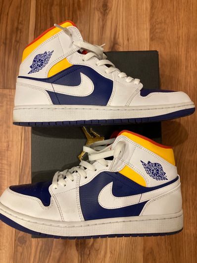 NIKE AIR JORDAN 1 MID "WHITE/NAVY/YELLOW"