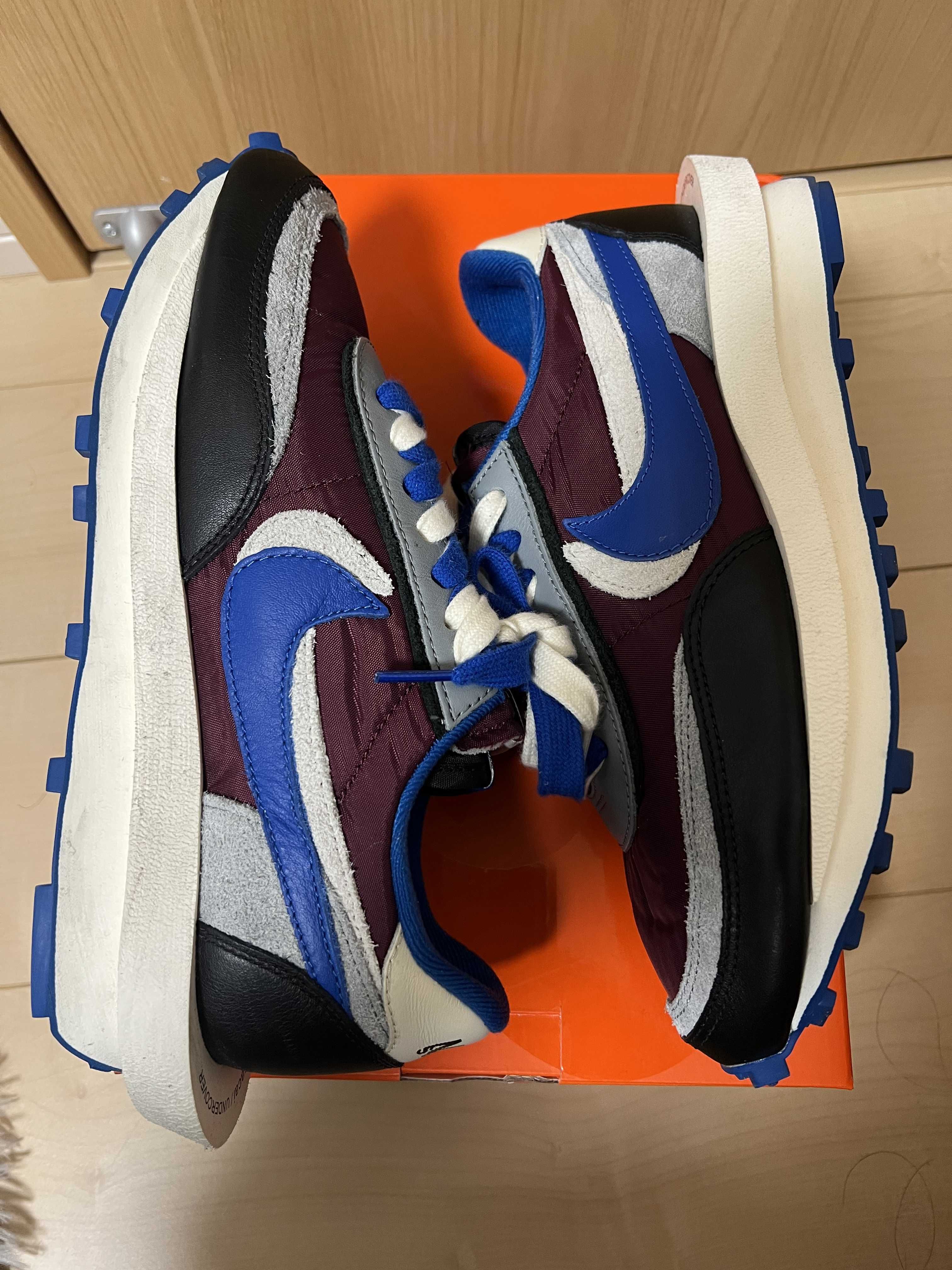 UNDERCOVER × sacai × Nike LD Waffle "Night Maroon/Pale Ivory-Ground Grey-Team Royal"