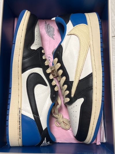 Travis Scott × fragment design × Nike Air Jordan 1 Low OG SP "Military Blue"