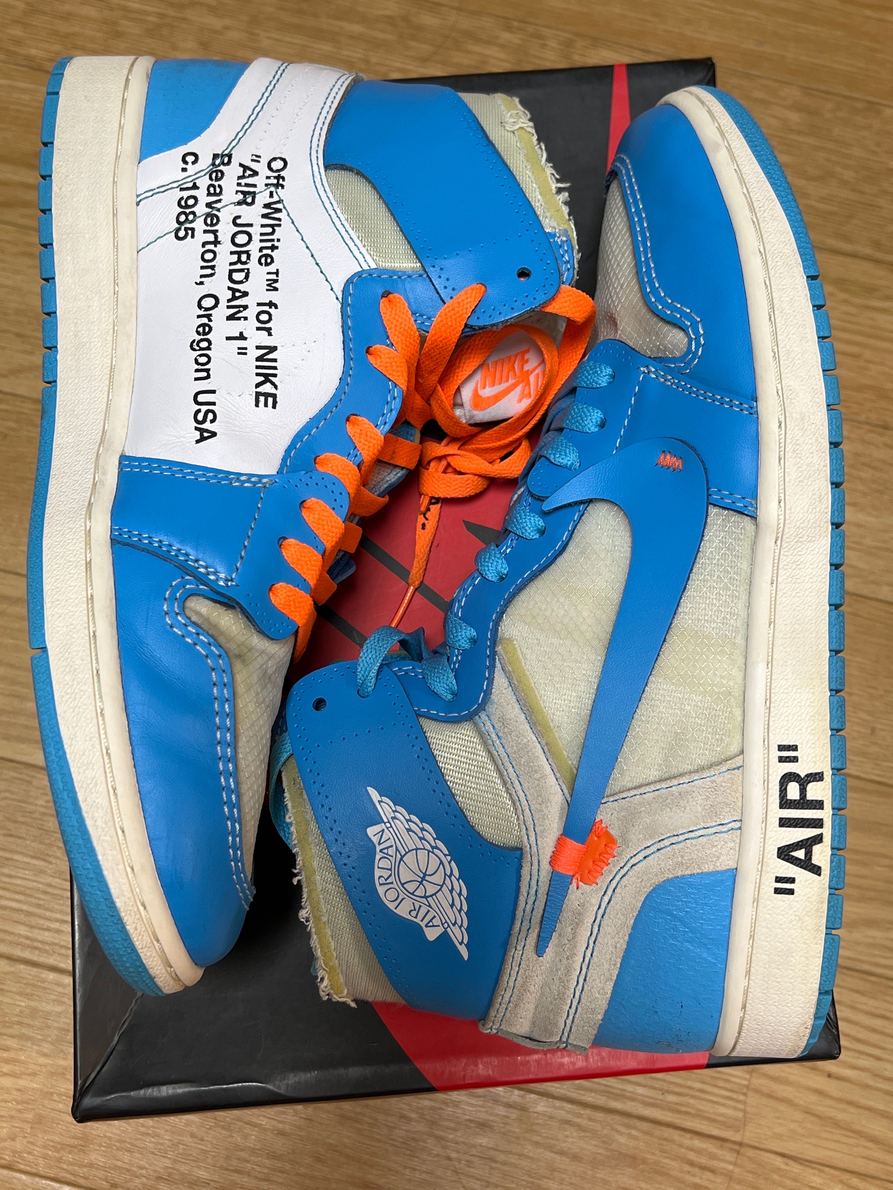 Off-White × Nike Air Jordan 1 High UNC "White/Dark Powder Blue"