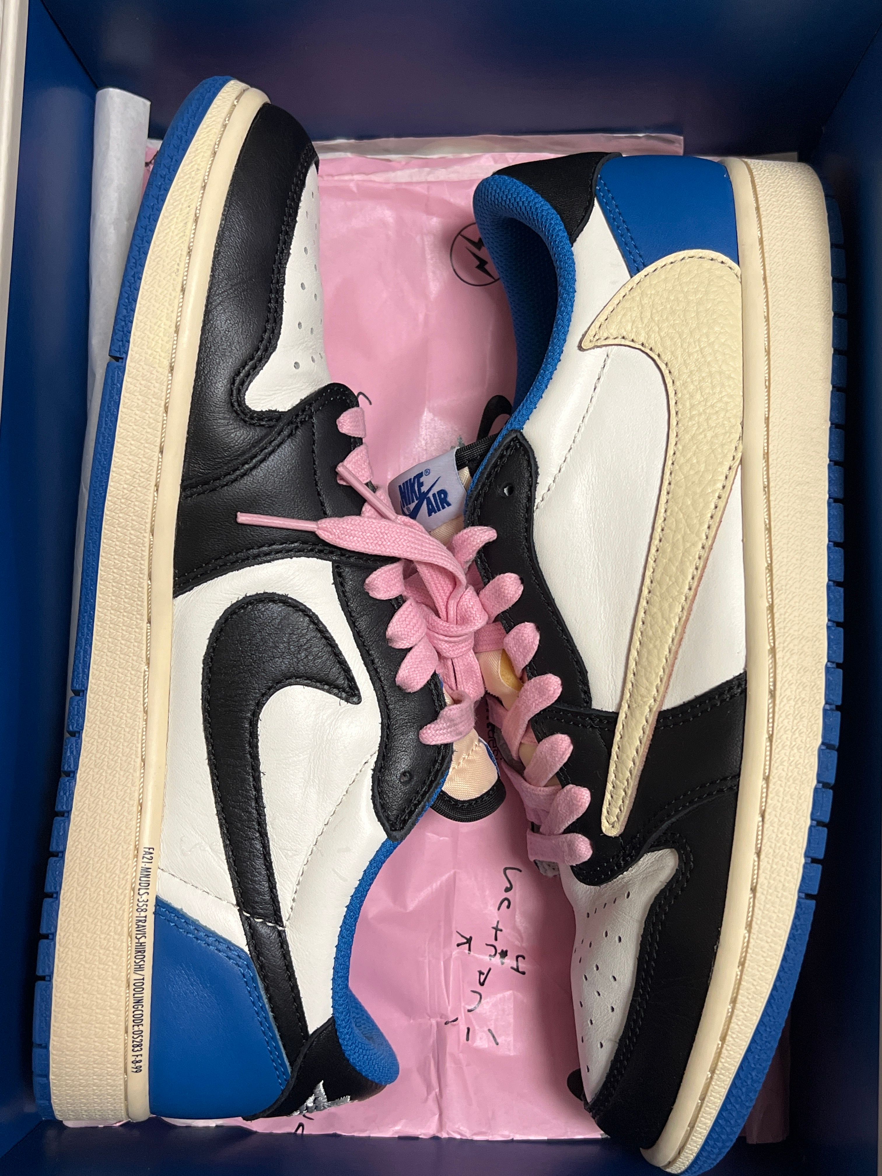 Travis Scott × fragment design × Nike Air Jordan 1 Low OG SP "Military Blue"